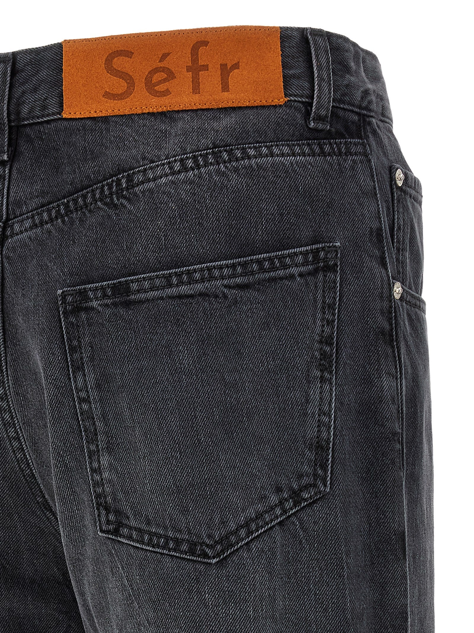 SÉFR Black Cotton Straight-Leg Men's Jeans