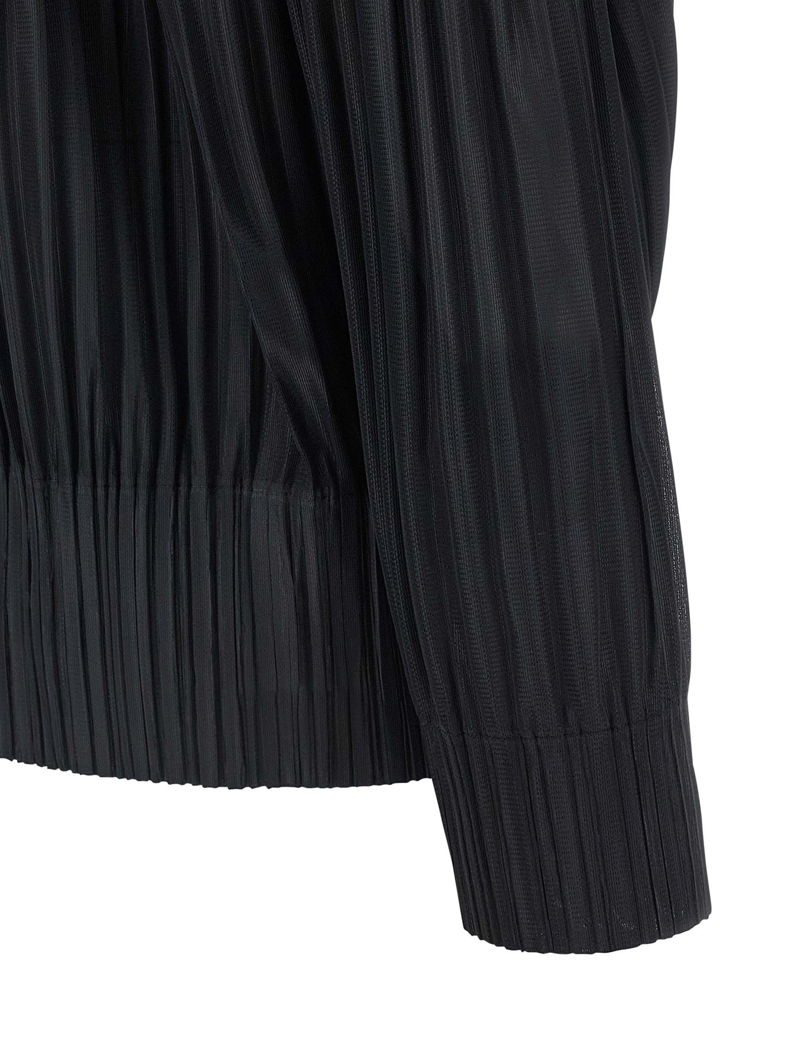 PLEATS PLEASE ISSEY MIYAKE Black Polyester Women's Cardigan