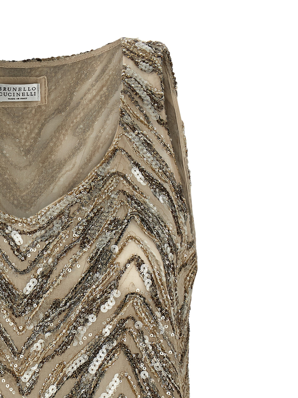 Brunello Cucinelli Beige Silk Tank Women's Tops