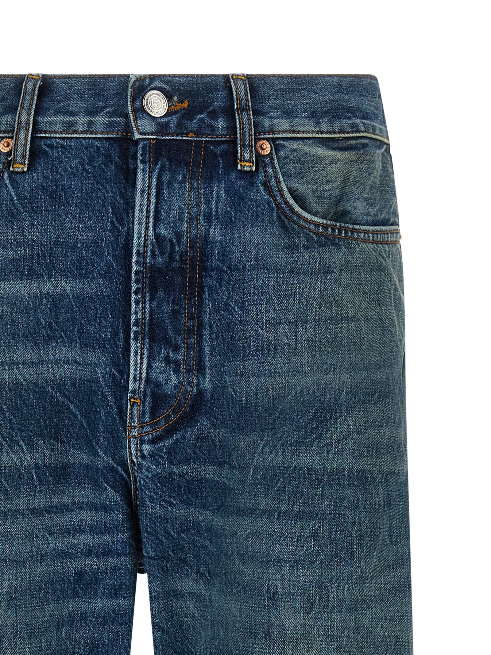 Department 5 Blue Cotton Straight-Leg Men's Jeans