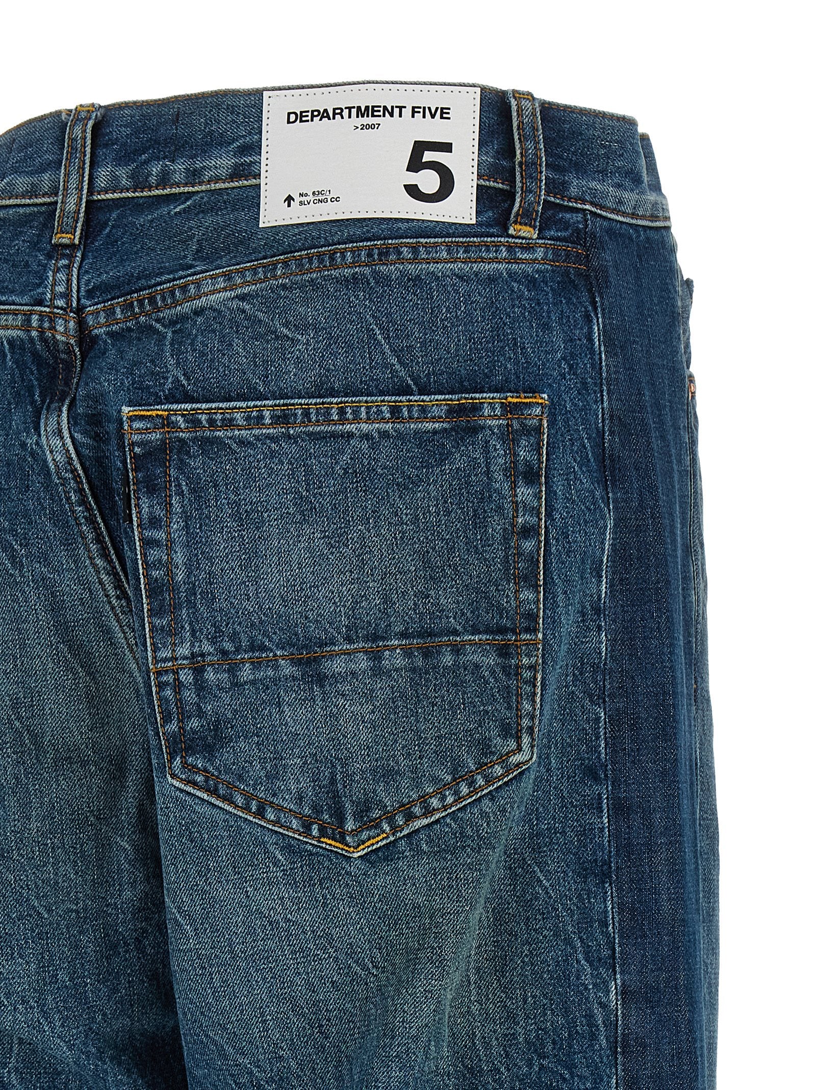 Department 5 Blue Cotton Straight-Leg Men's Jeans