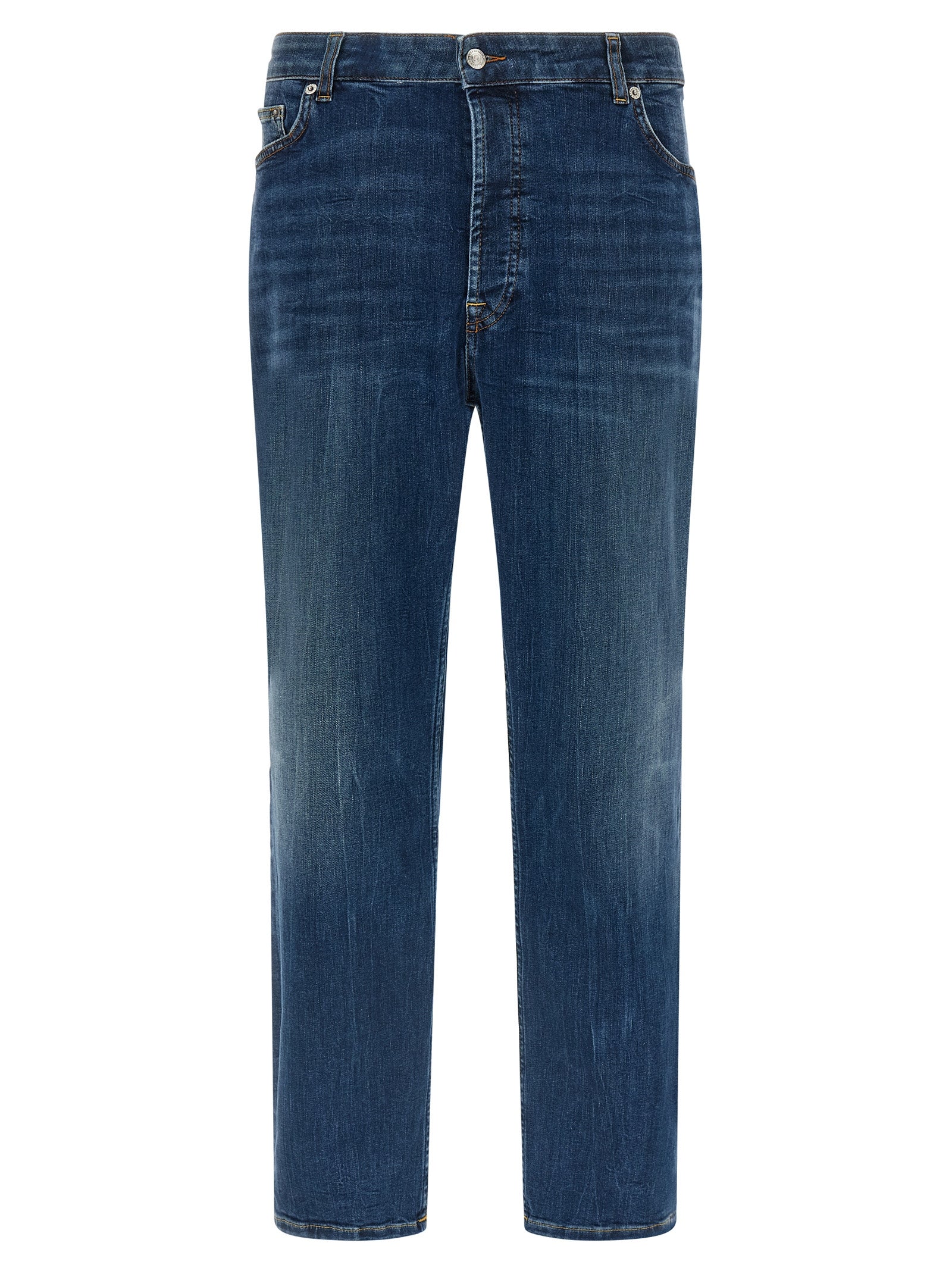Department 5 Blue Cotton Cropped Men's Jeans