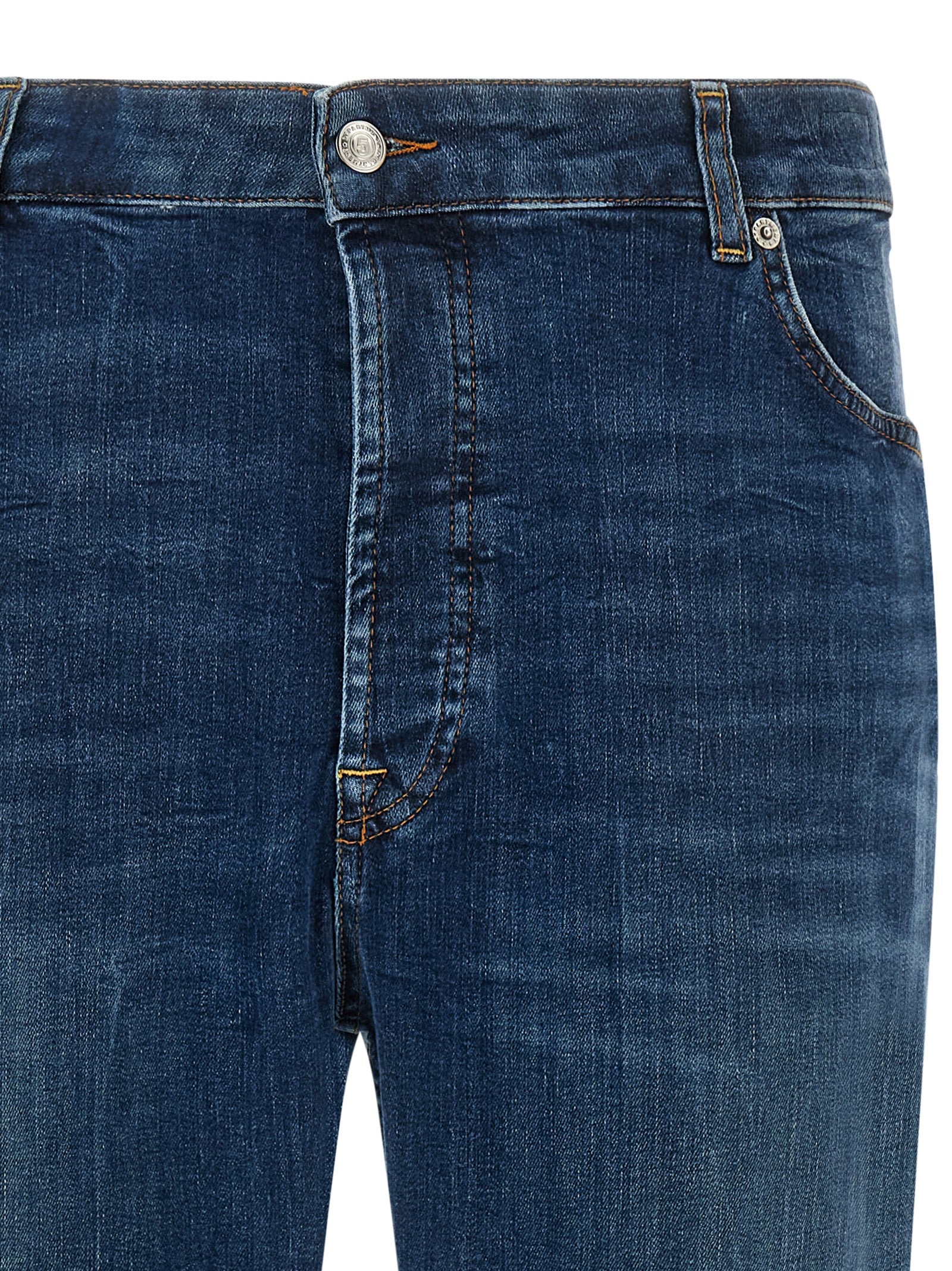 Department 5 Blue Cotton Cropped Men's Jeans