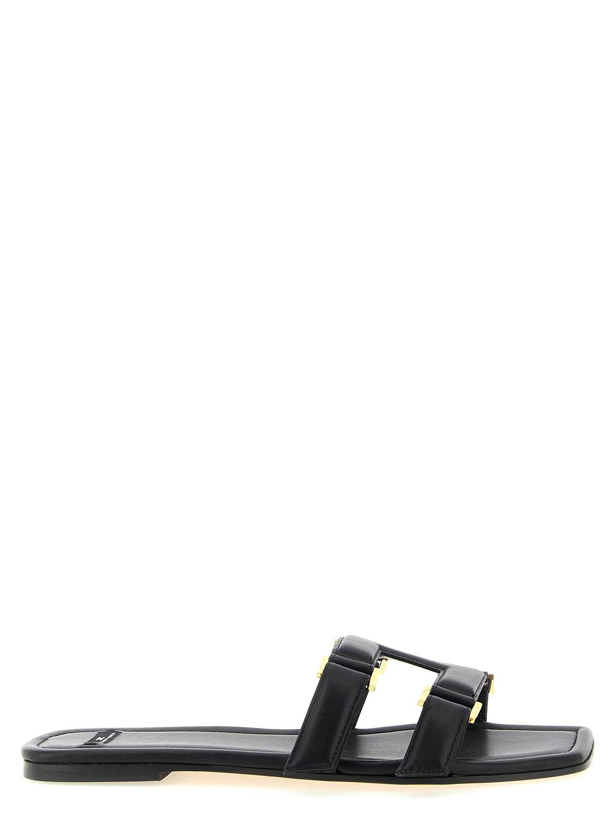Elisabetta Franchi Black Lambskin Women's Slides