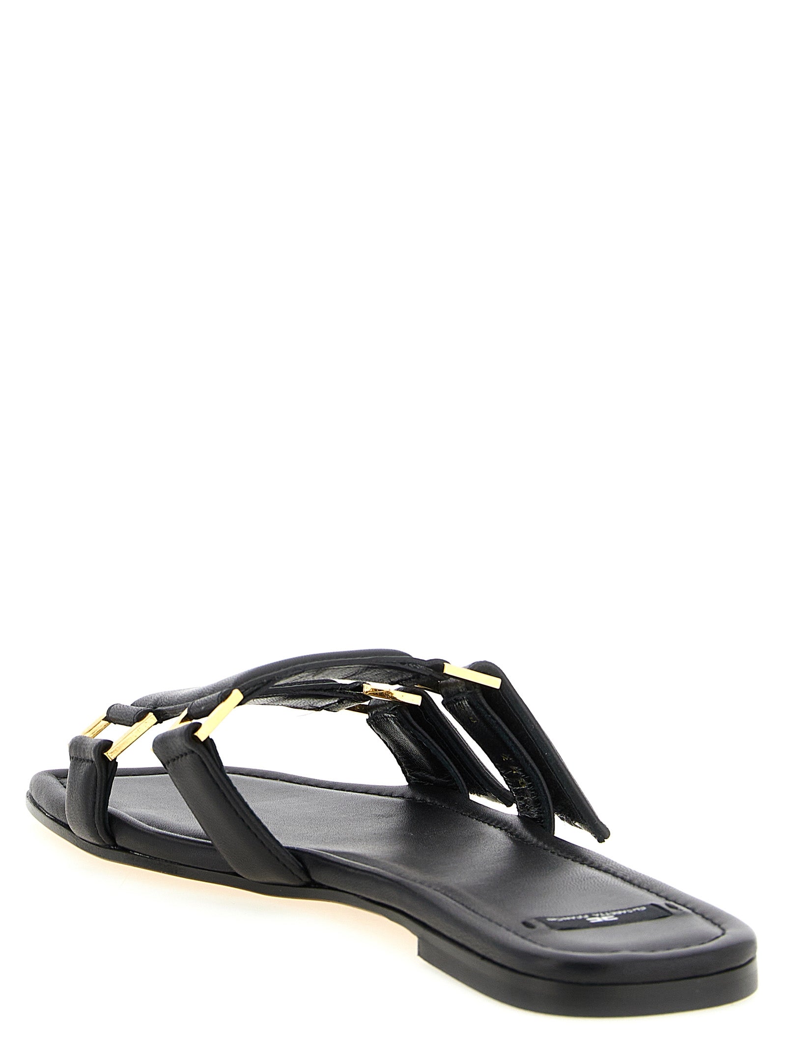 Elisabetta Franchi Black Lambskin Women's Slides