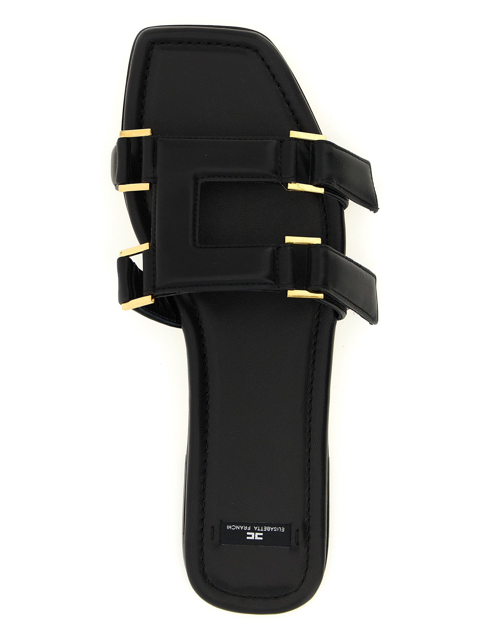 Elisabetta Franchi Black Lambskin Women's Slides