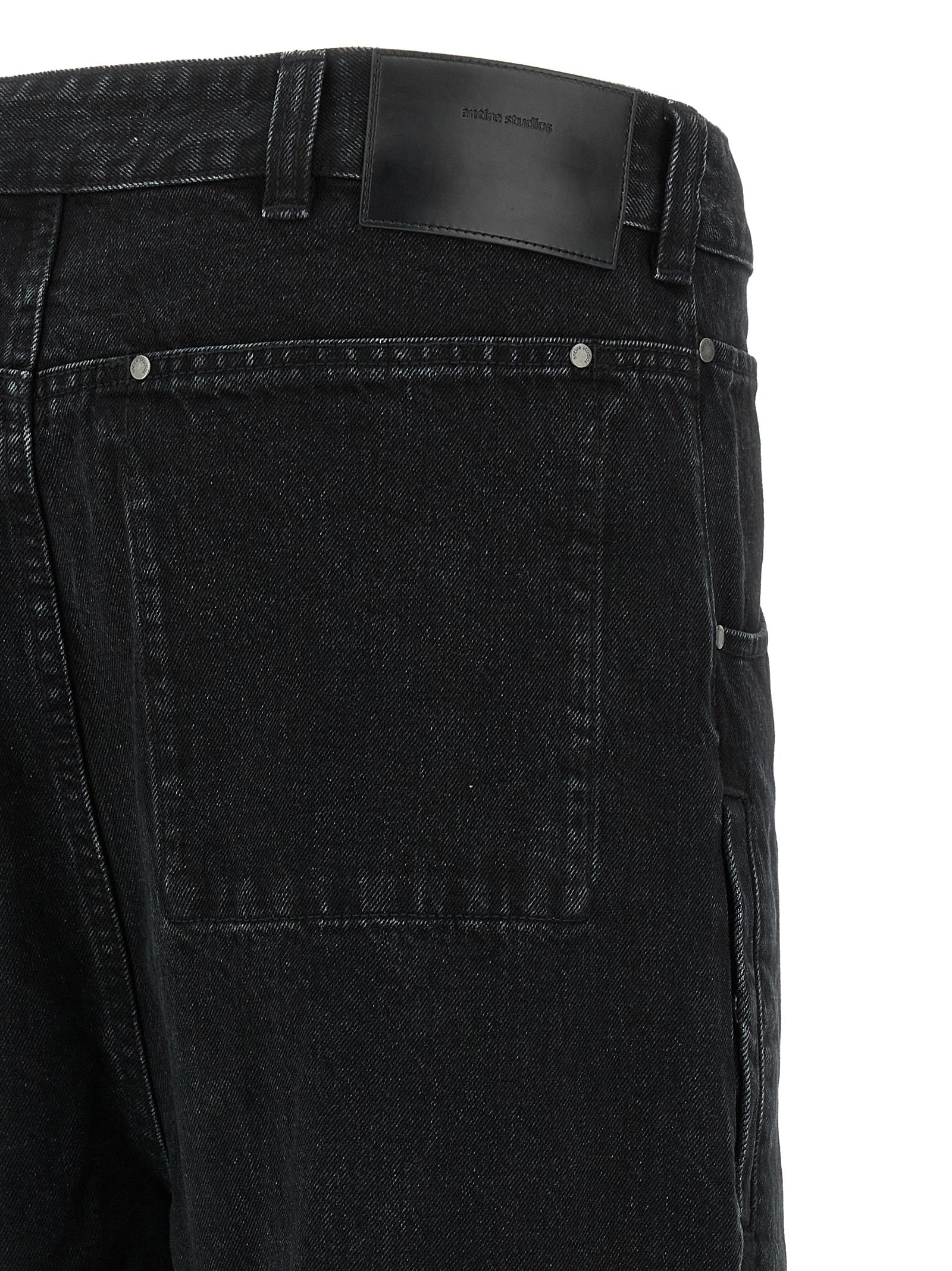 Entire Studios Black Cotton Straight-Leg Men's Jeans