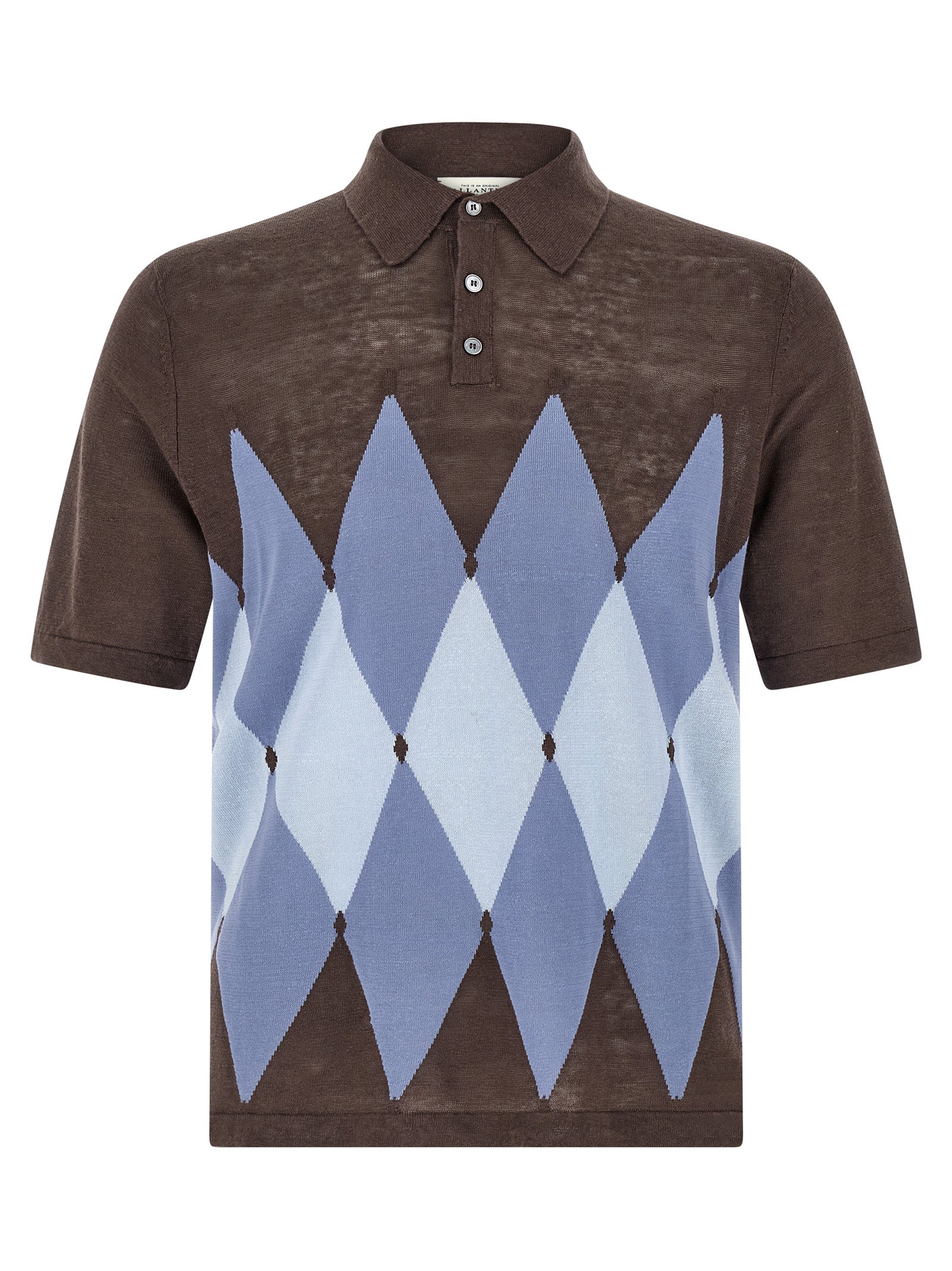 Ballantyne Brown Linen Polo Men's Shirt
