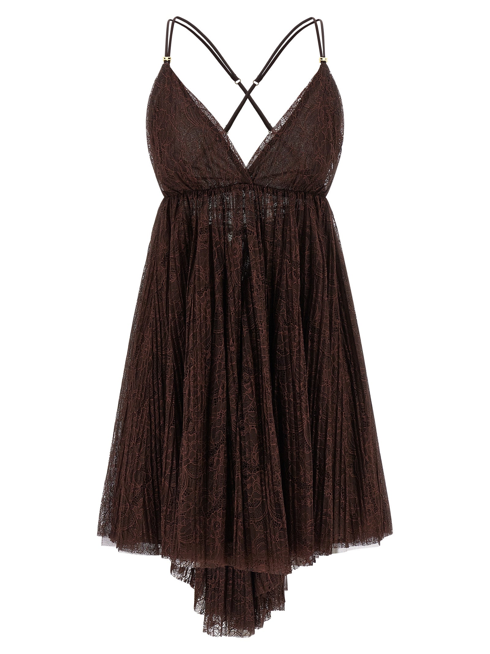 Elisabetta Franchi Brown Polyamide Short Women's Dress