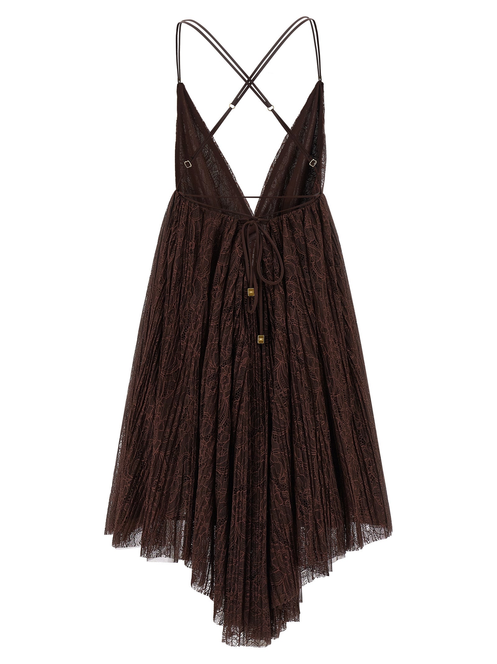 Elisabetta Franchi Brown Polyamide Short Women's Dress