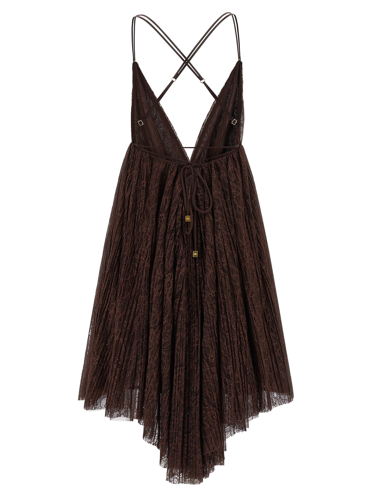 Elisabetta Franchi Brown Polyamide Short Women's Dress