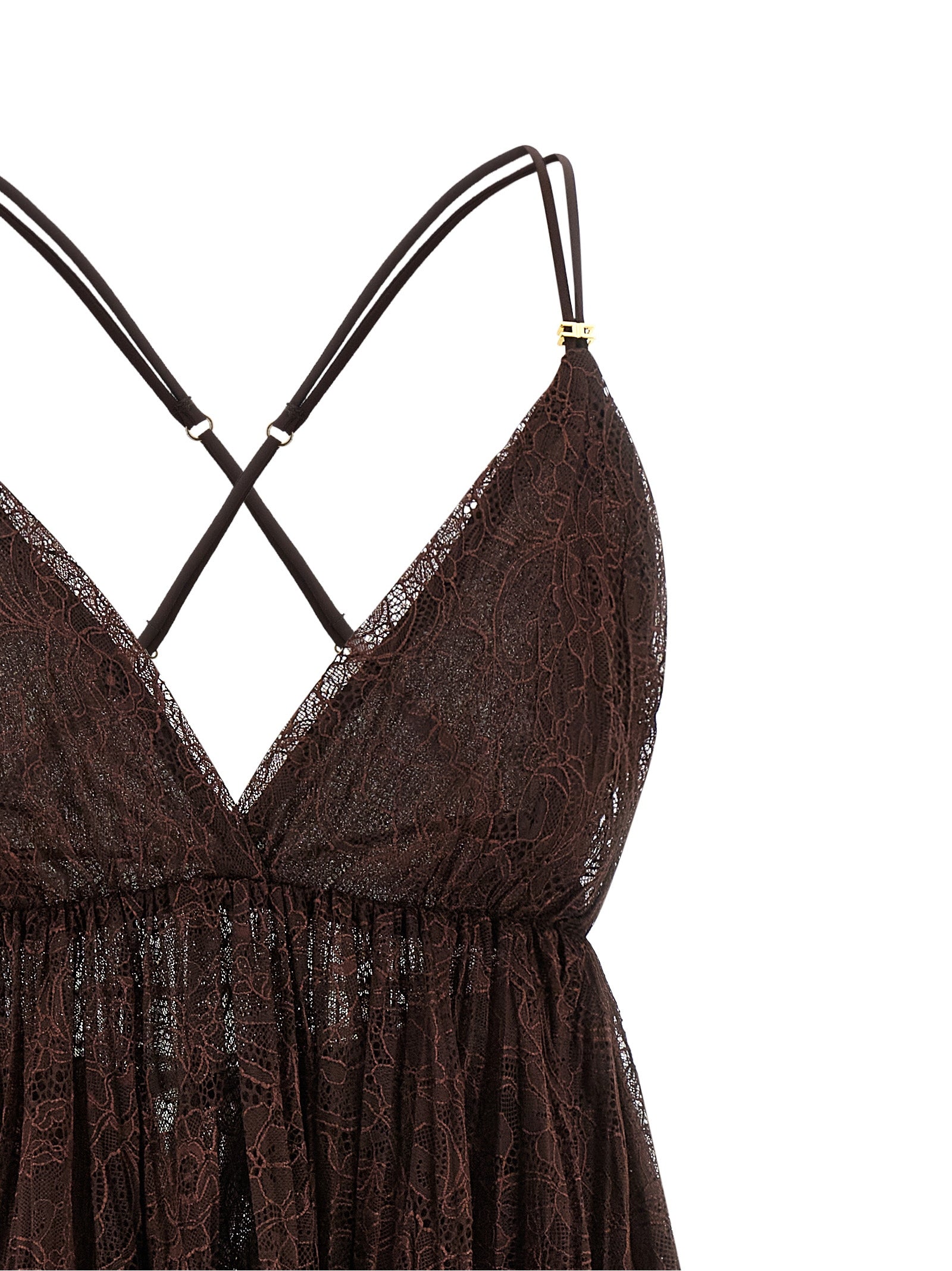 Elisabetta Franchi Brown Polyamide Short Women's Dress