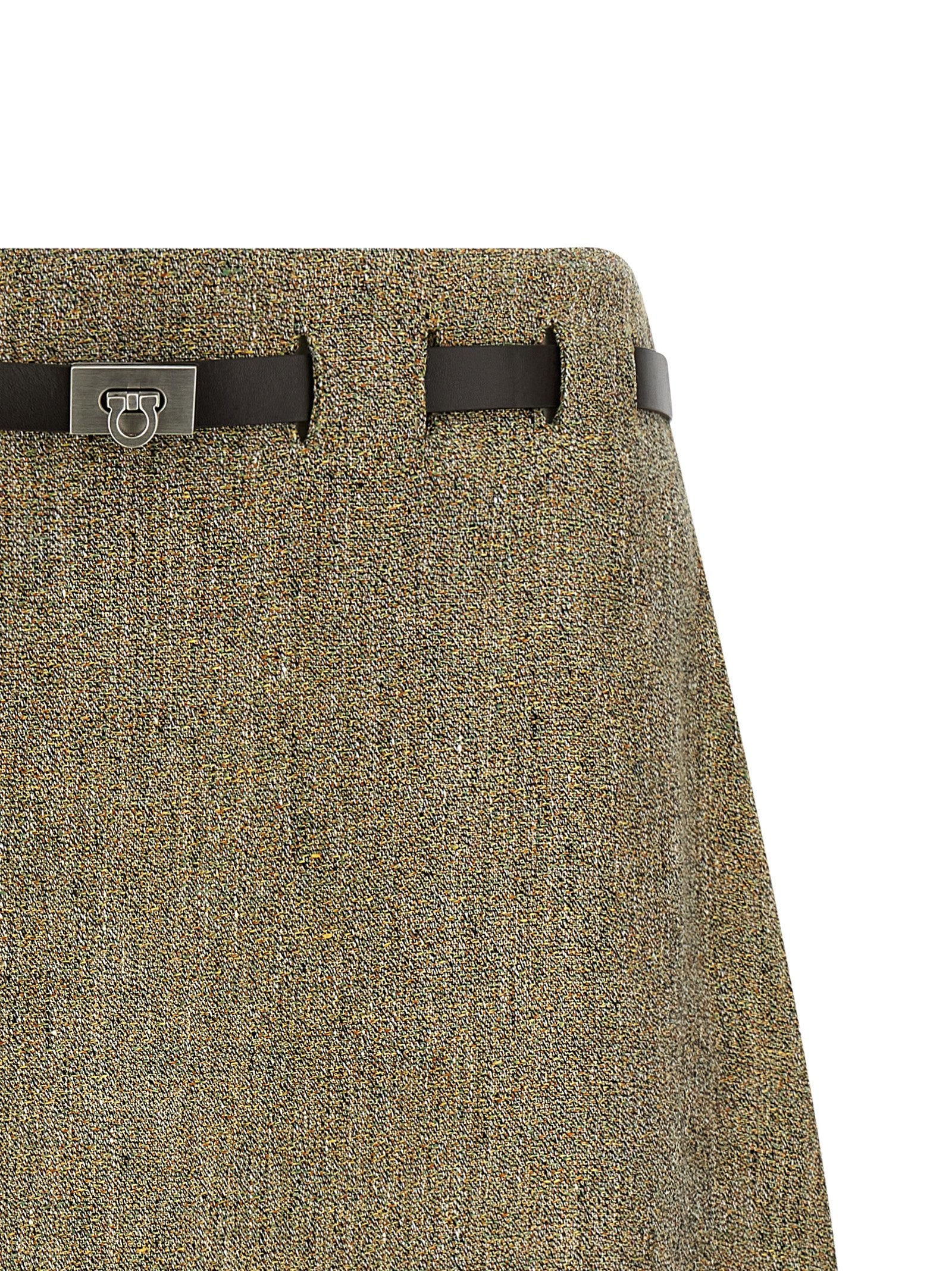 Ferragamo Multicolor Linen Long Women's Skirt