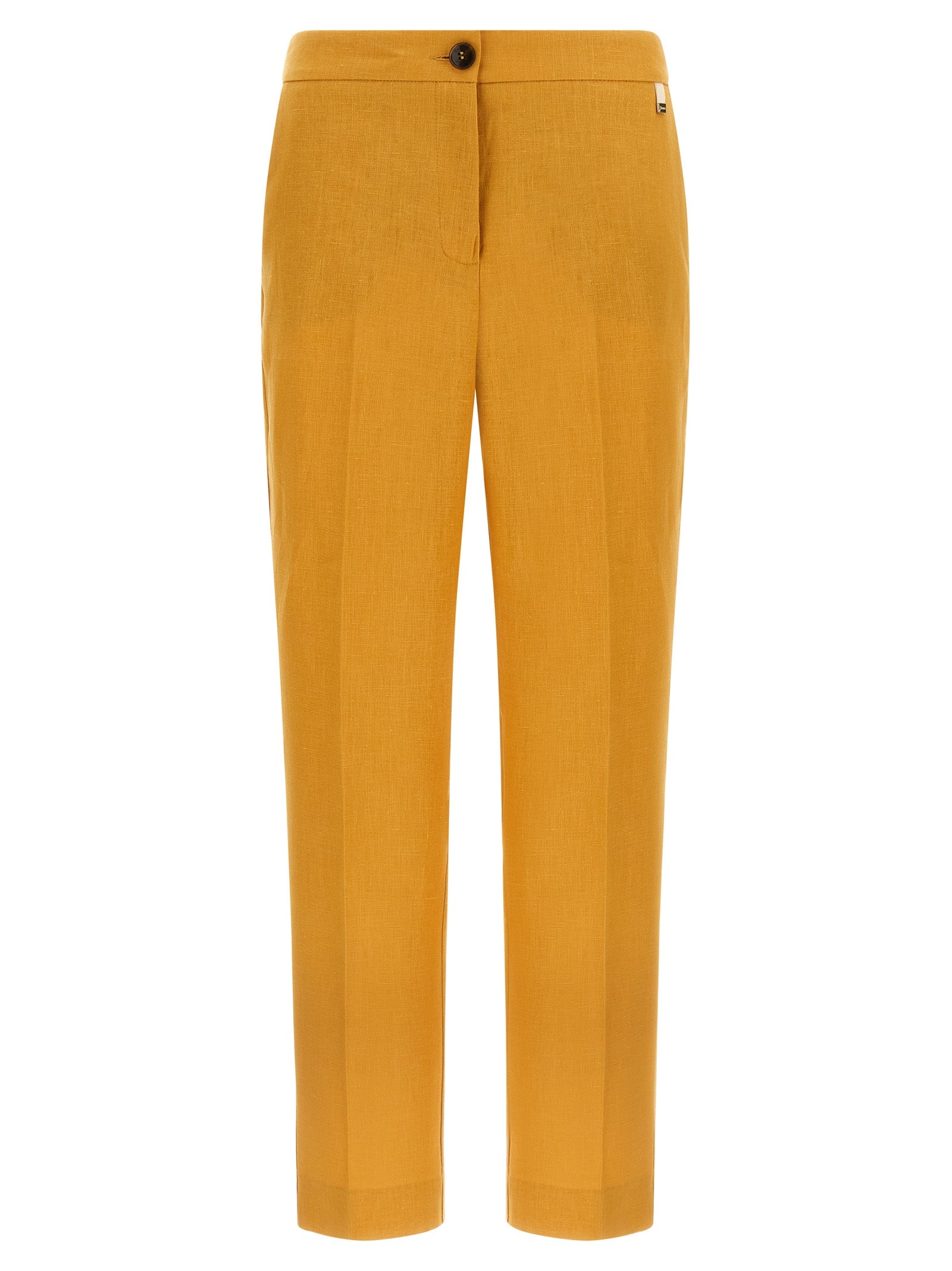 Herno Orange Linen Casual Women's Pants