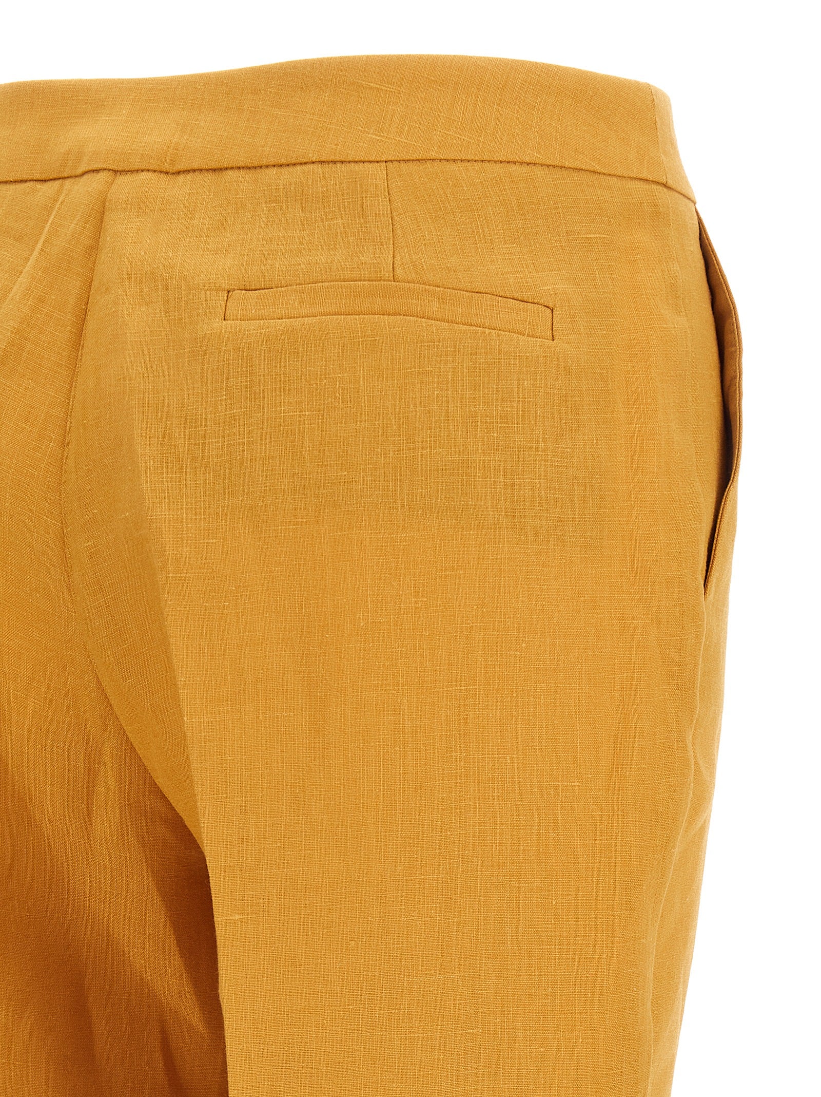 Herno Orange Linen Casual Women's Pants