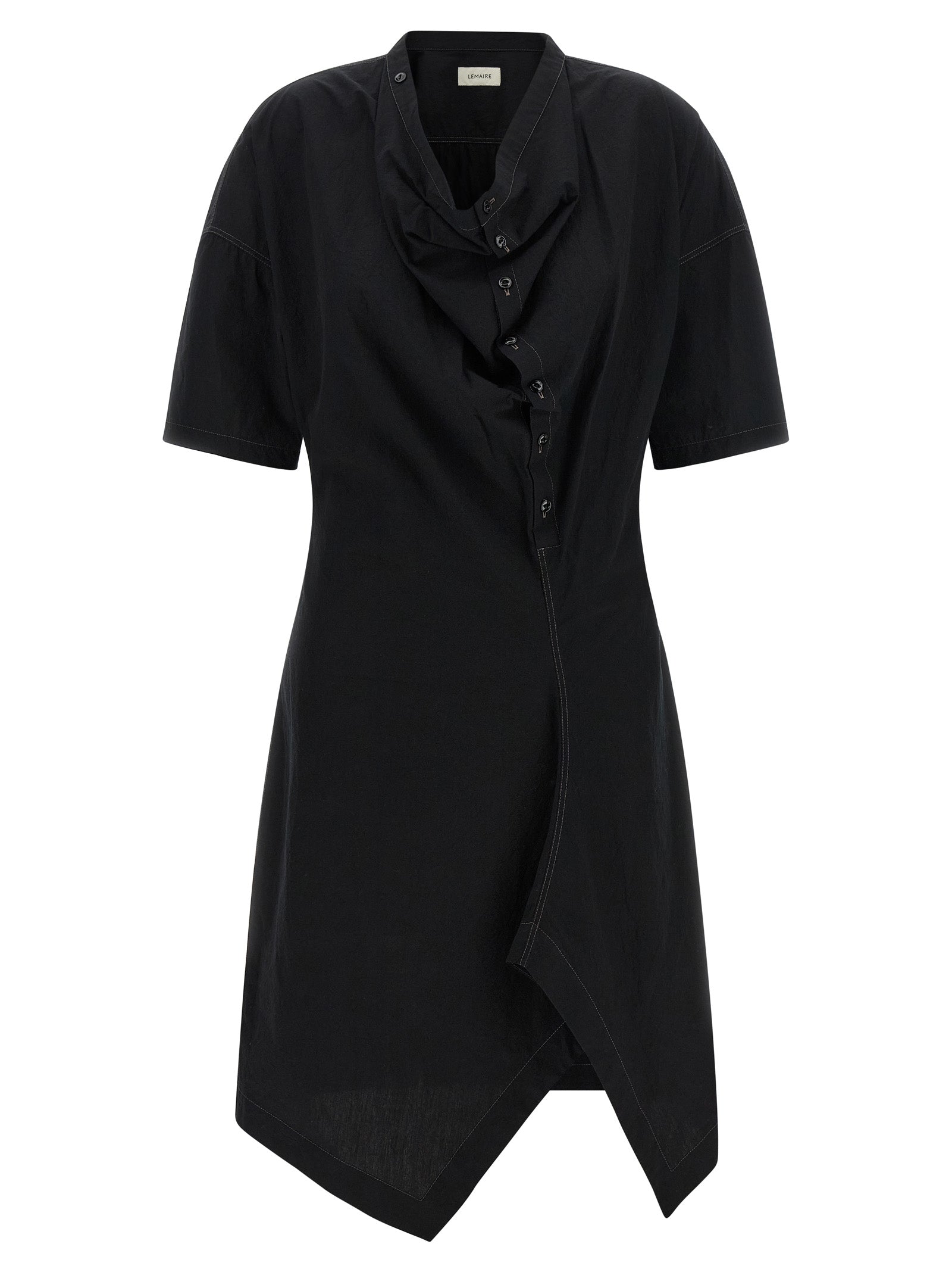 Lemaire Black Cotton Midi Women's Dress