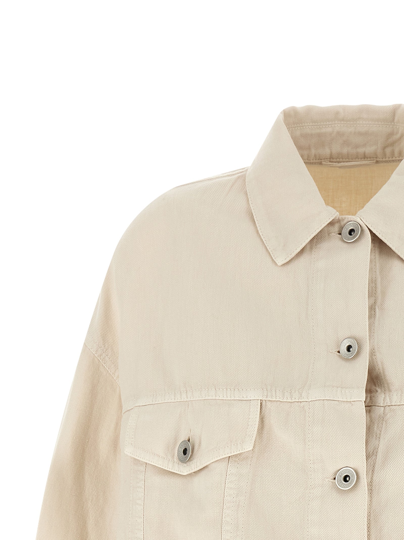 Brunello Cucinelli Beige Cotton Denim Women's Jacket
