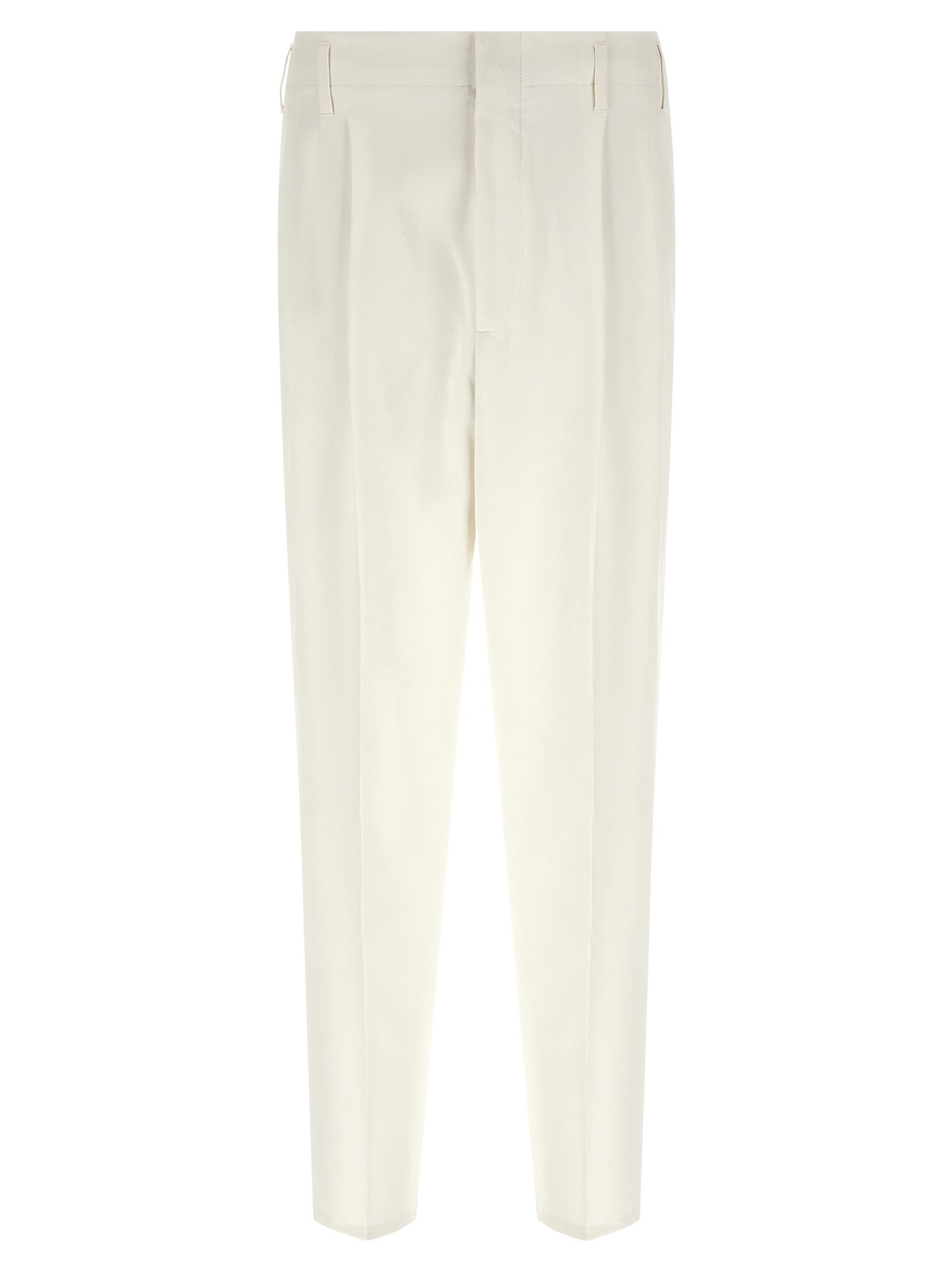 Brunello Cucinelli White Cotton Casual Men's Pants