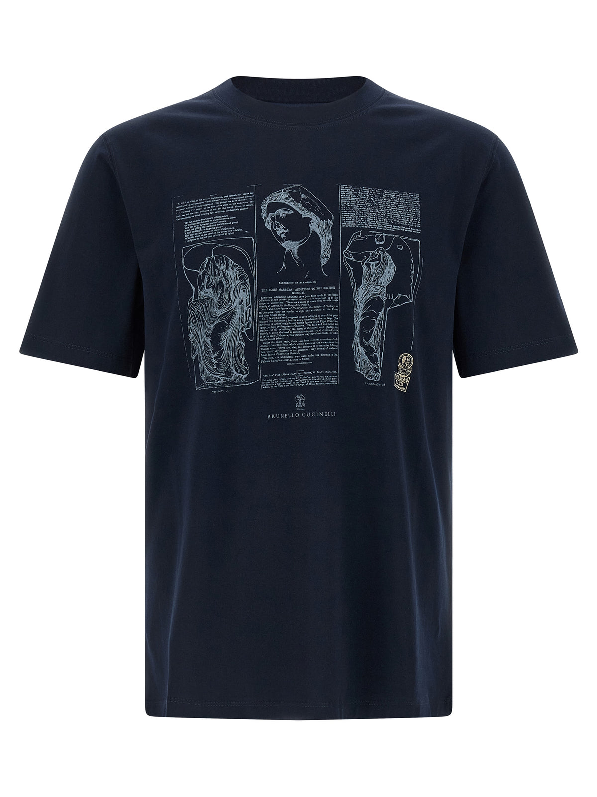 Brunello Cucinelli Blue Cotton Men's T-Shirt