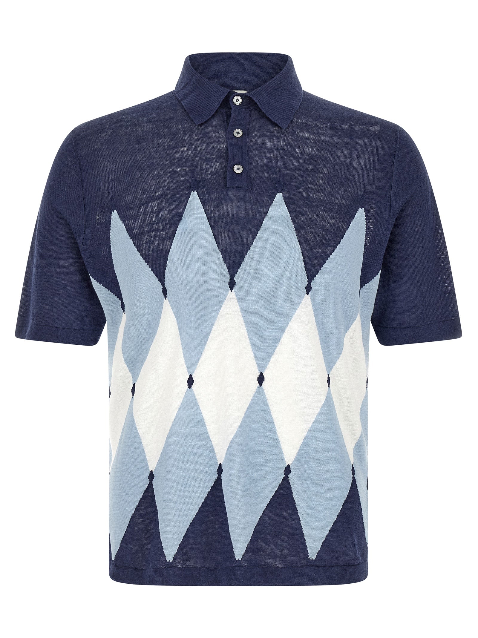 Ballantyne Blue Linen Polo Men's Shirt