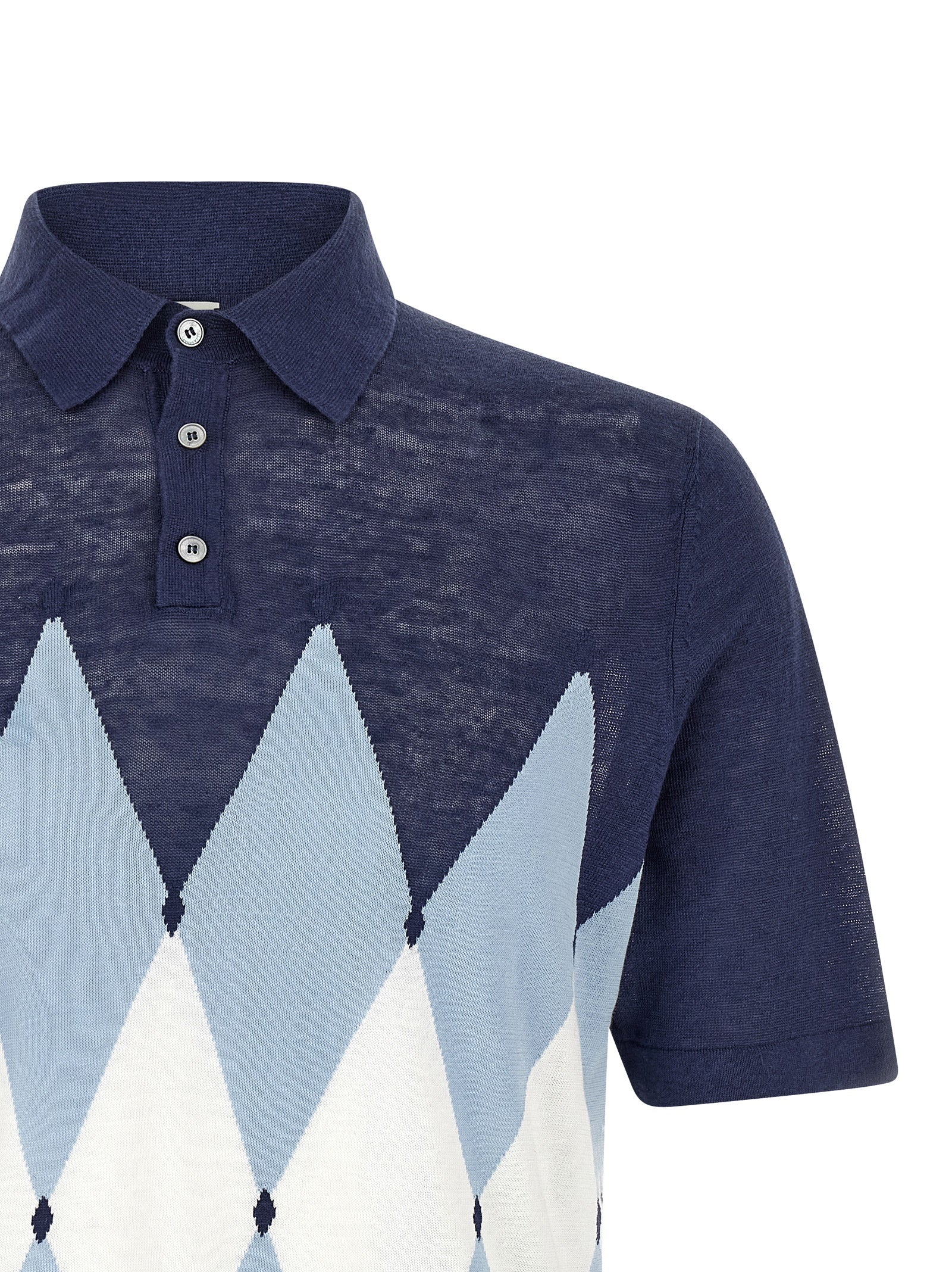 Ballantyne Blue Linen Polo Men's Shirt