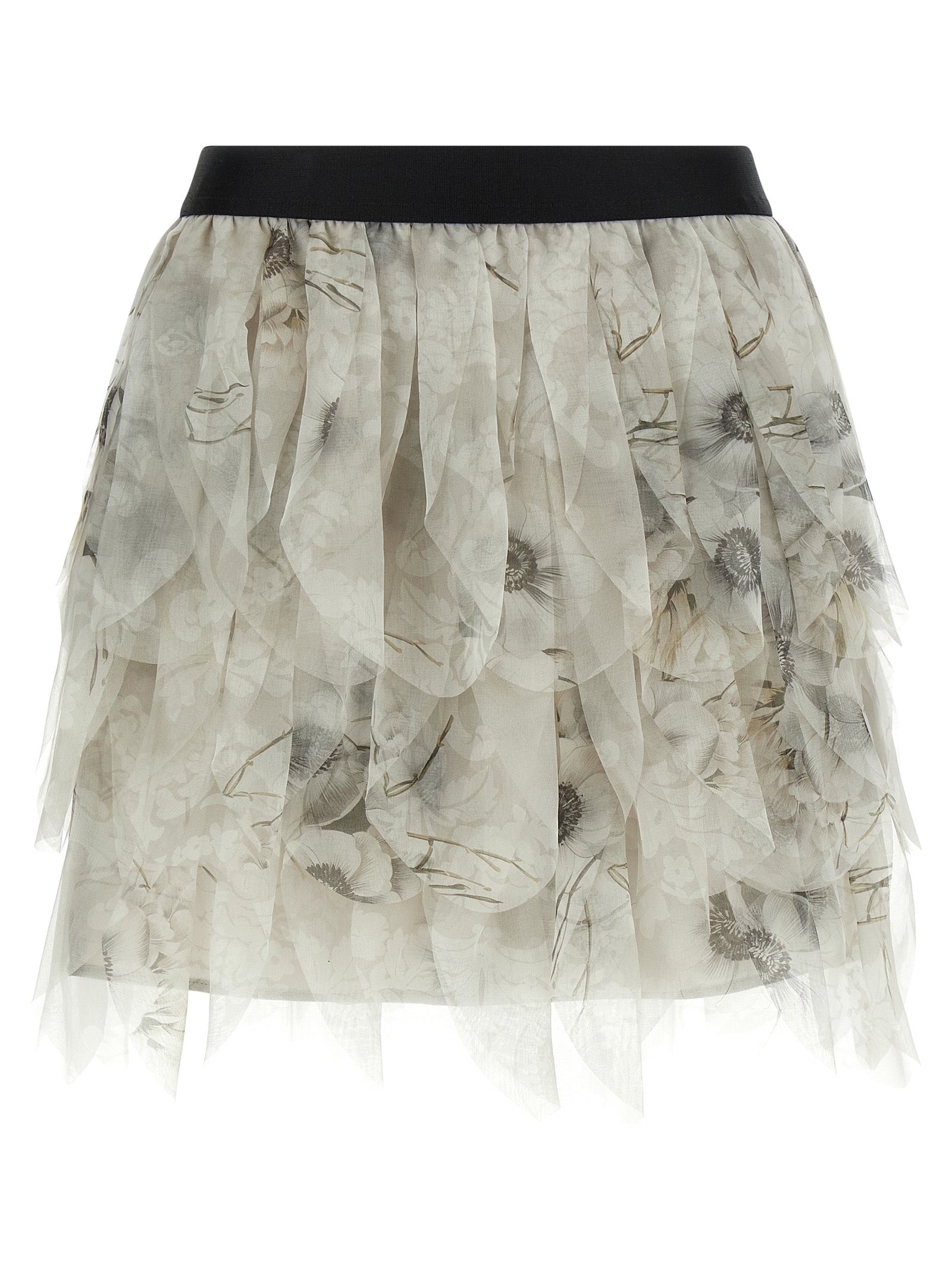 Max Mara Gray Silk Long Women's Skirt