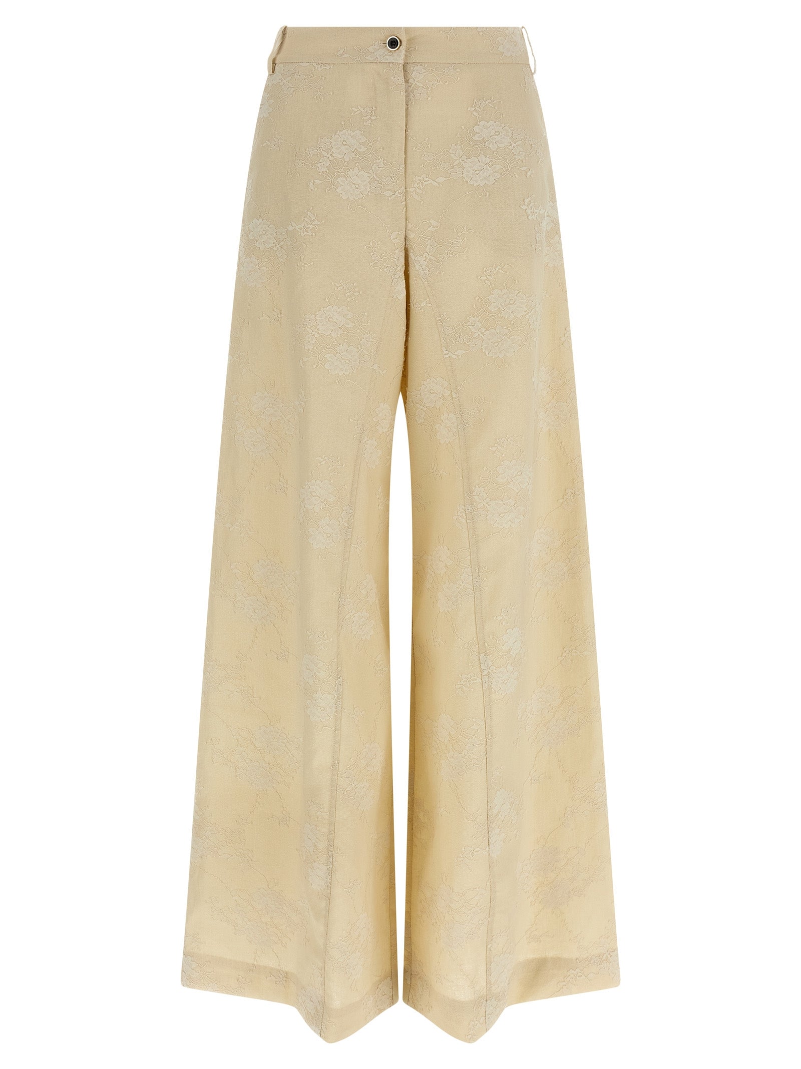 PINKO Beige Linen Flared Women's Pants
