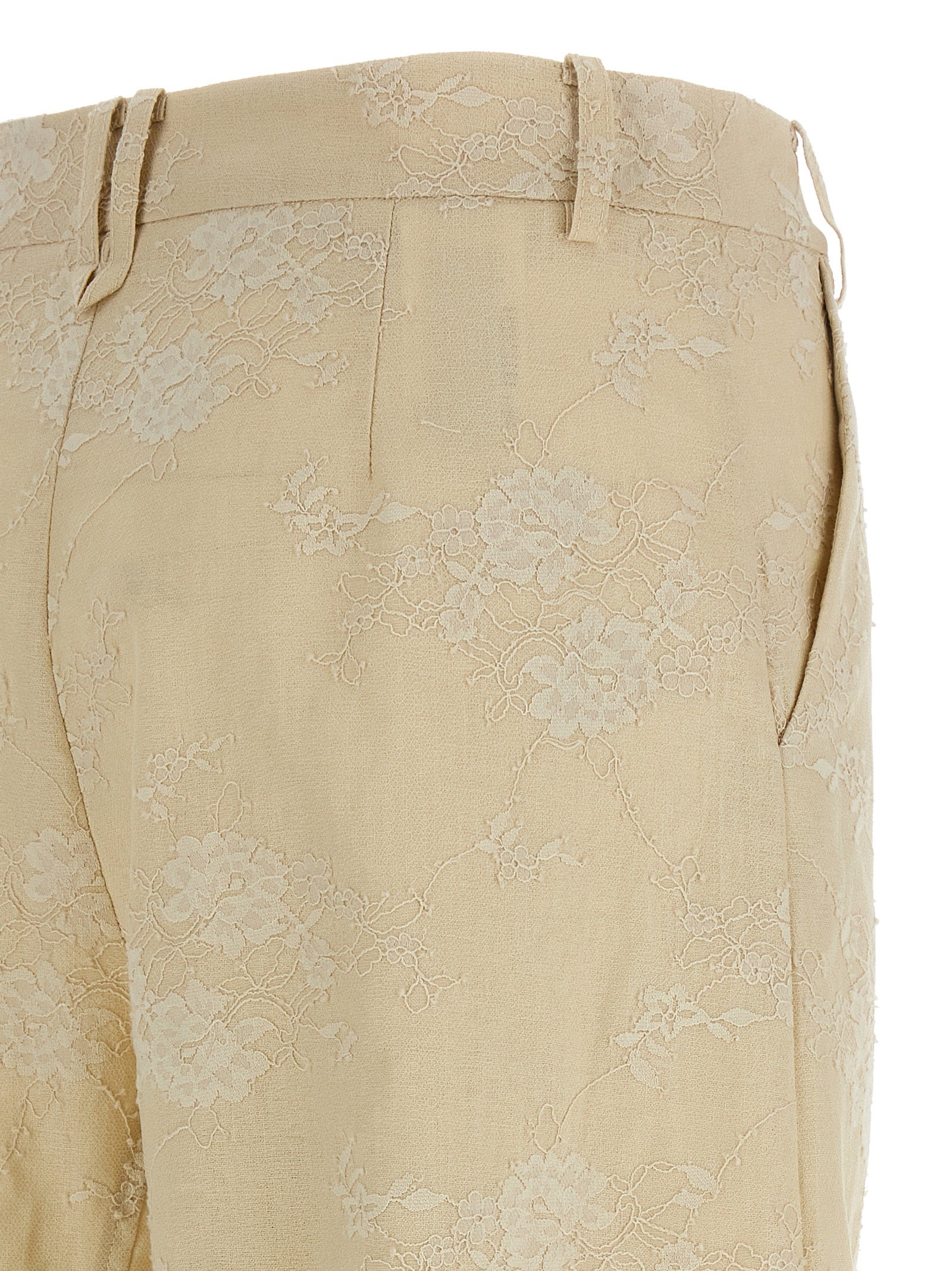 PINKO Beige Linen Flared Women's Pants