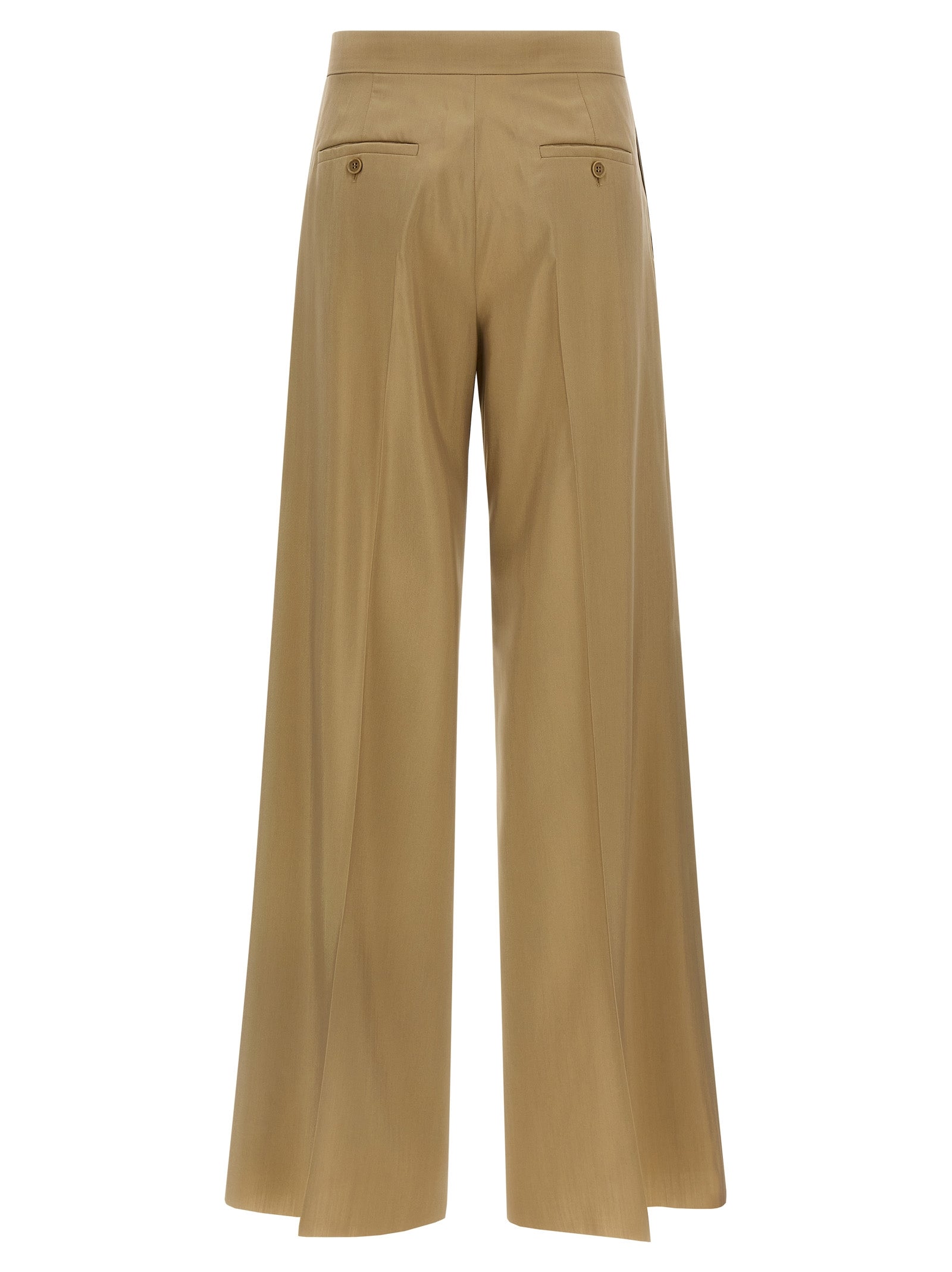 Max Mara Beige Virgin Wool Dress Women's Pants