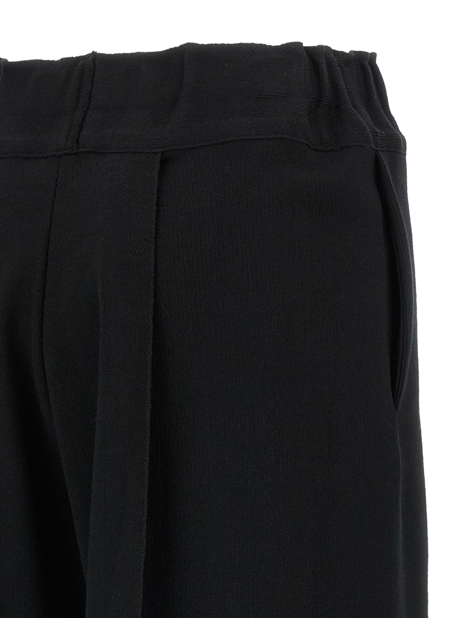 Issey Miyake Black Cotton Casual Women's Pants