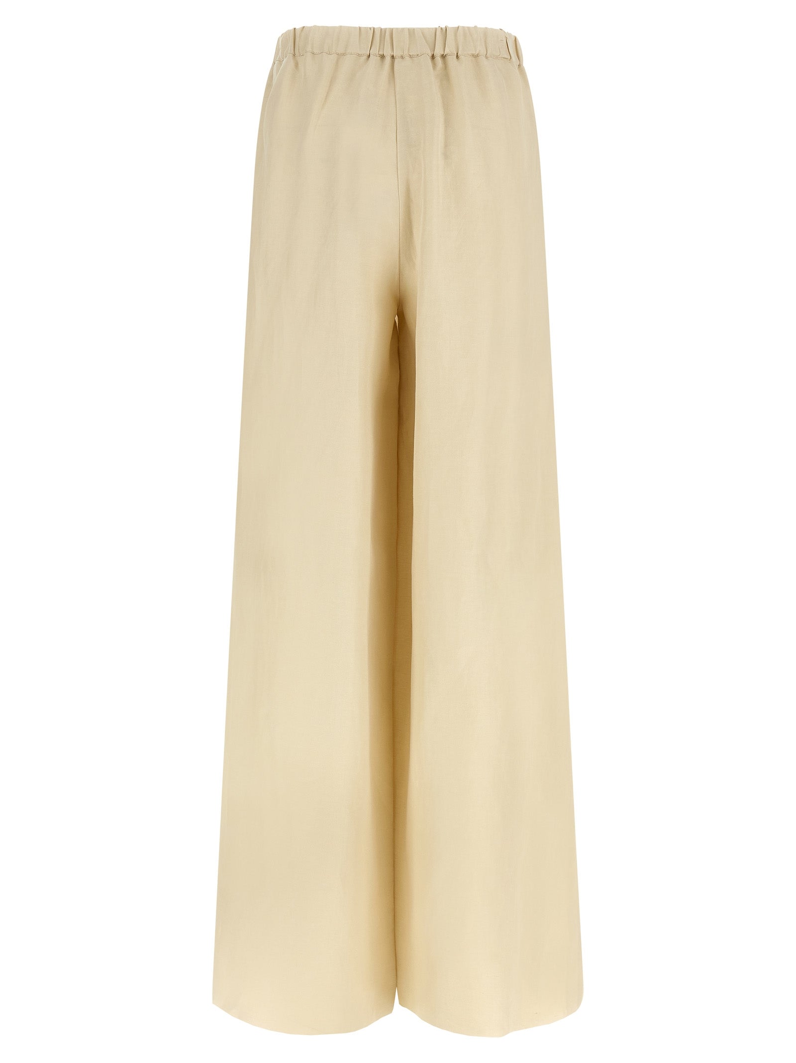 Max Mara Beige Linen Casual Women's Pants