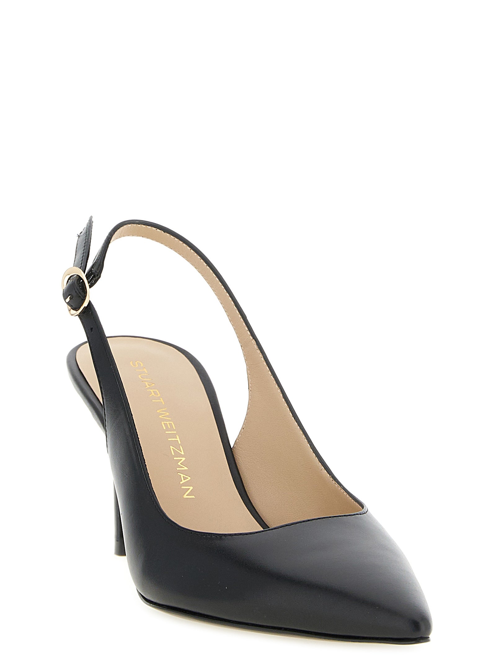 Stuart Weitzman Black Calfskin Mid Heel Women's Pumps