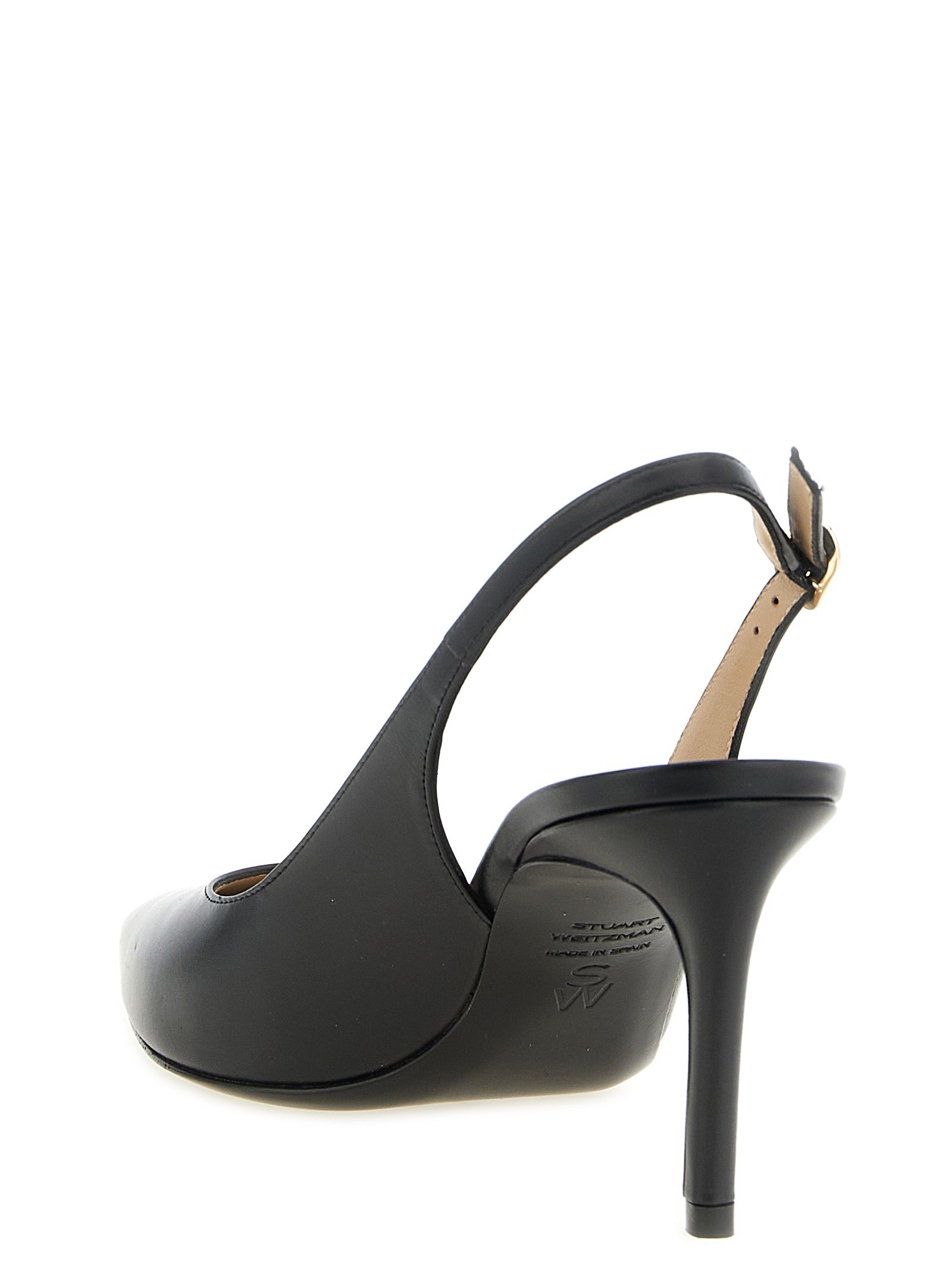 Stuart Weitzman Black Calfskin Mid Heel Women's Pumps
