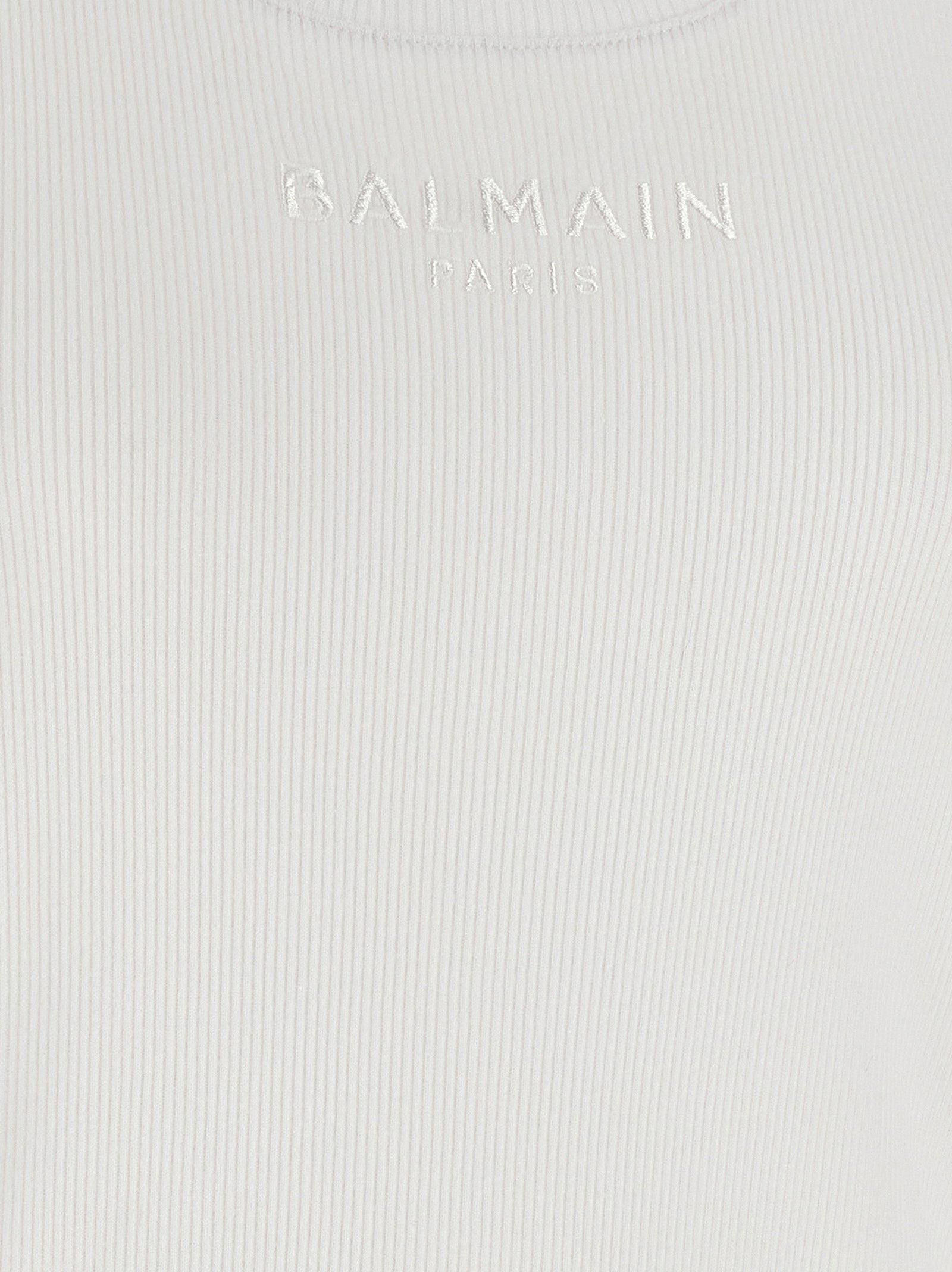 Balmain White Cotton Tank Women's Tops