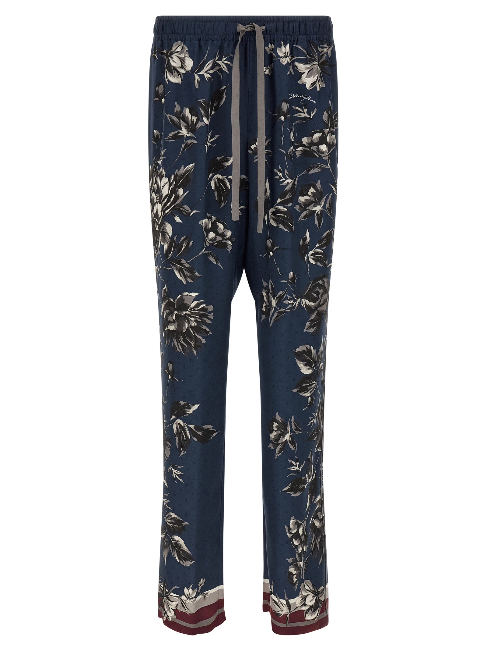 Dolce & Gabbana Blue Silk Casual Men's Pants