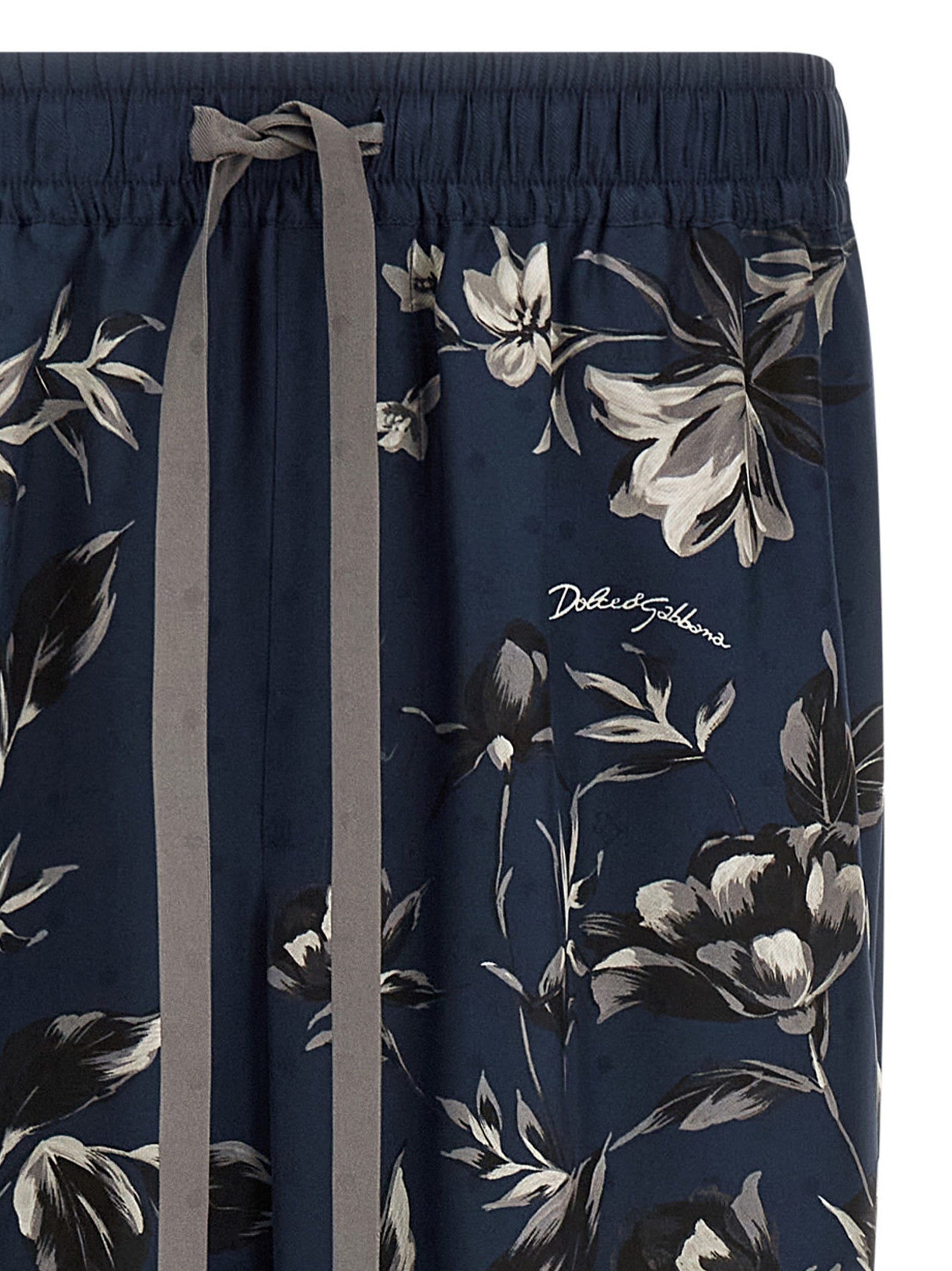 Dolce & Gabbana Blue Silk Casual Men's Pants