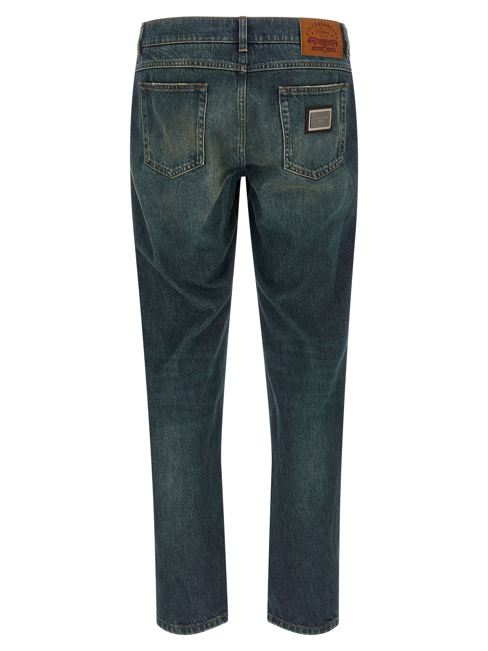 Dolce & Gabbana Blue Cotton Straight-Leg Men's Jeans