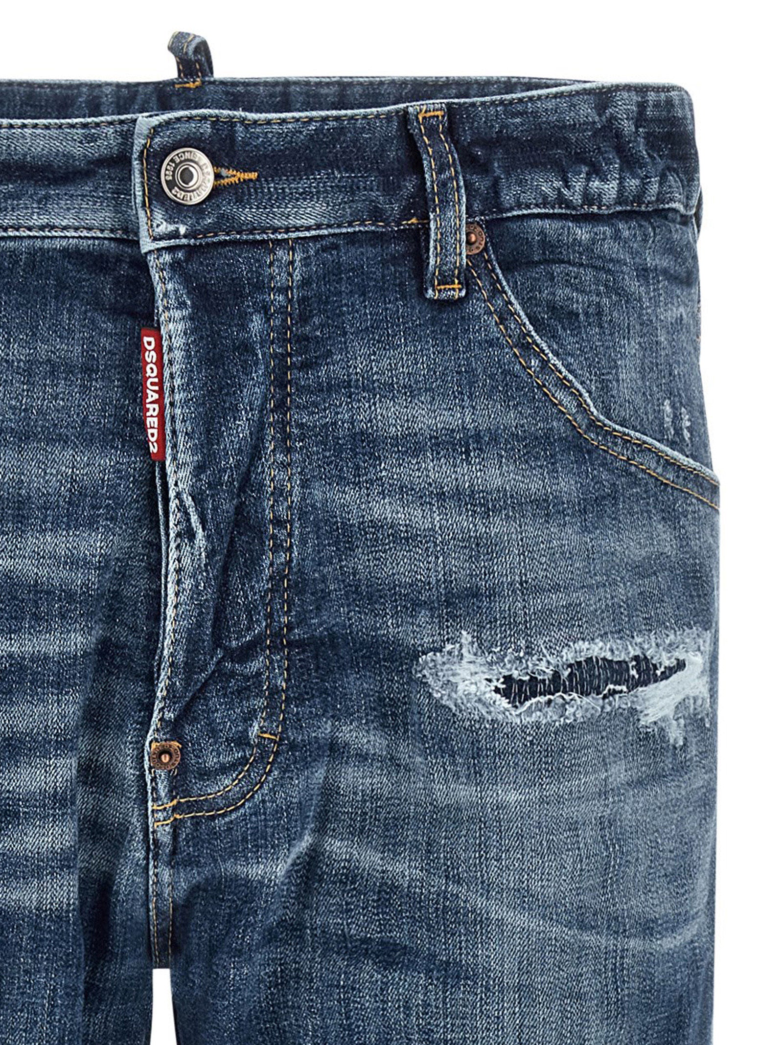 Dsquared² Blue Cotton Slim Fit Men's Jeans