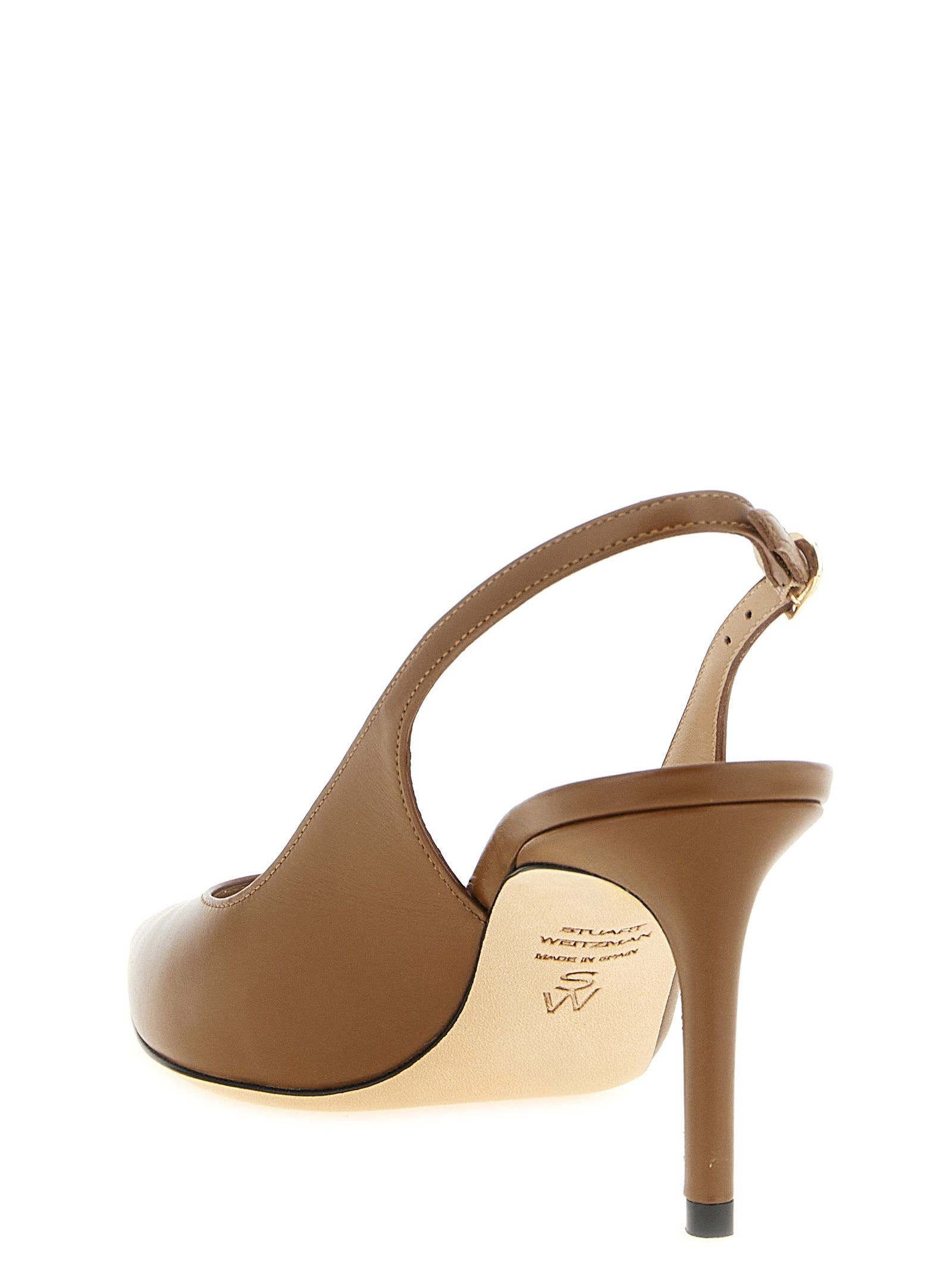 Stuart Weitzman Brown Calfskin Mid Heel Women's Pumps