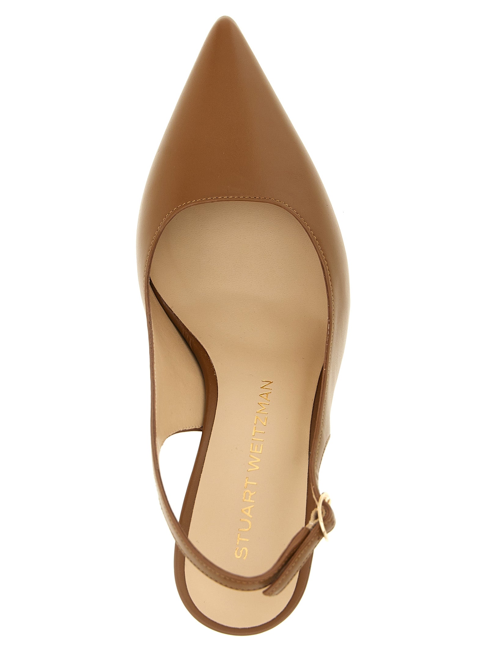 Stuart Weitzman Brown Calfskin Mid Heel Women's Pumps