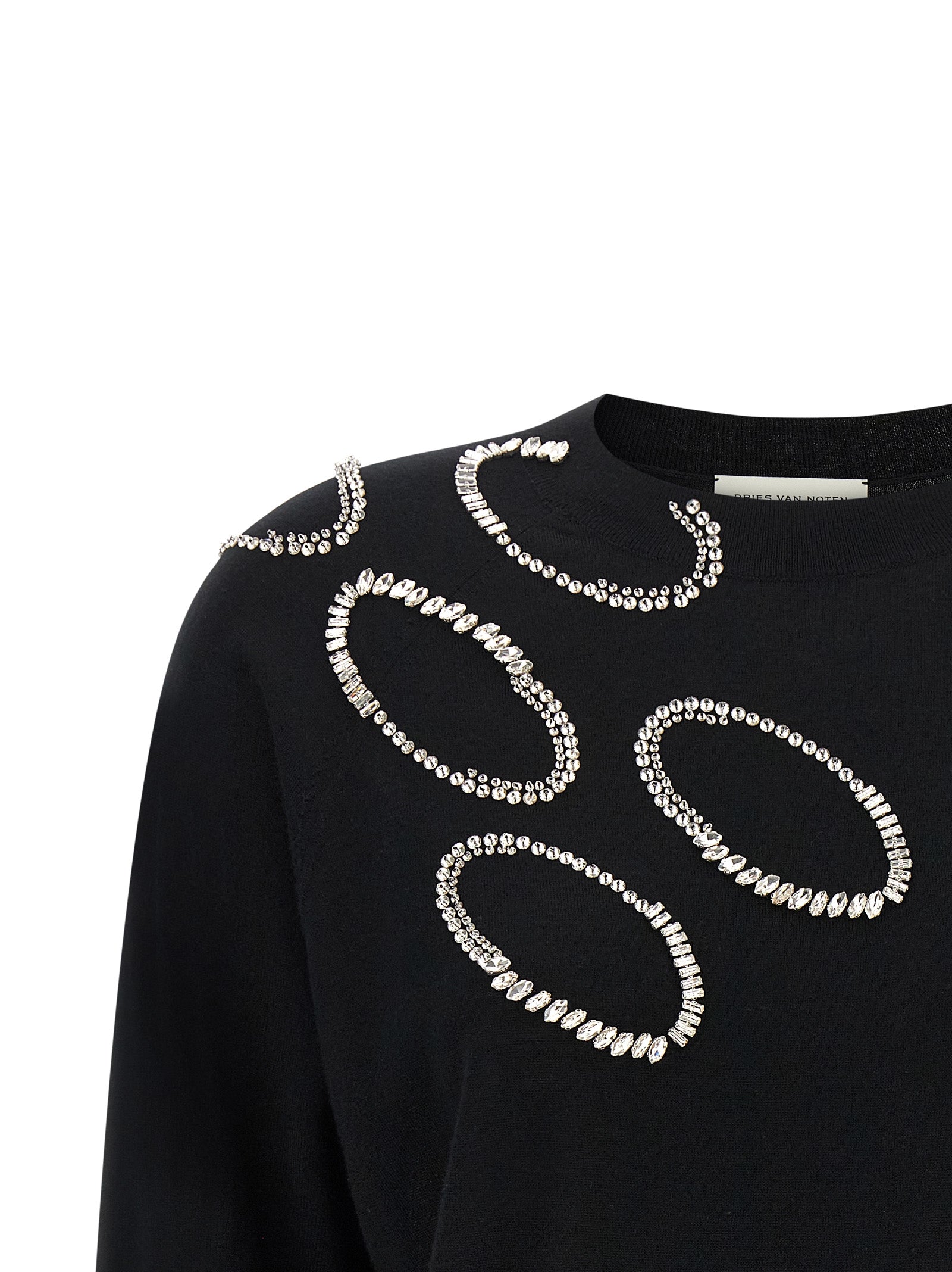 Dries Van Noten Black Merino Wool Women's Cardigan