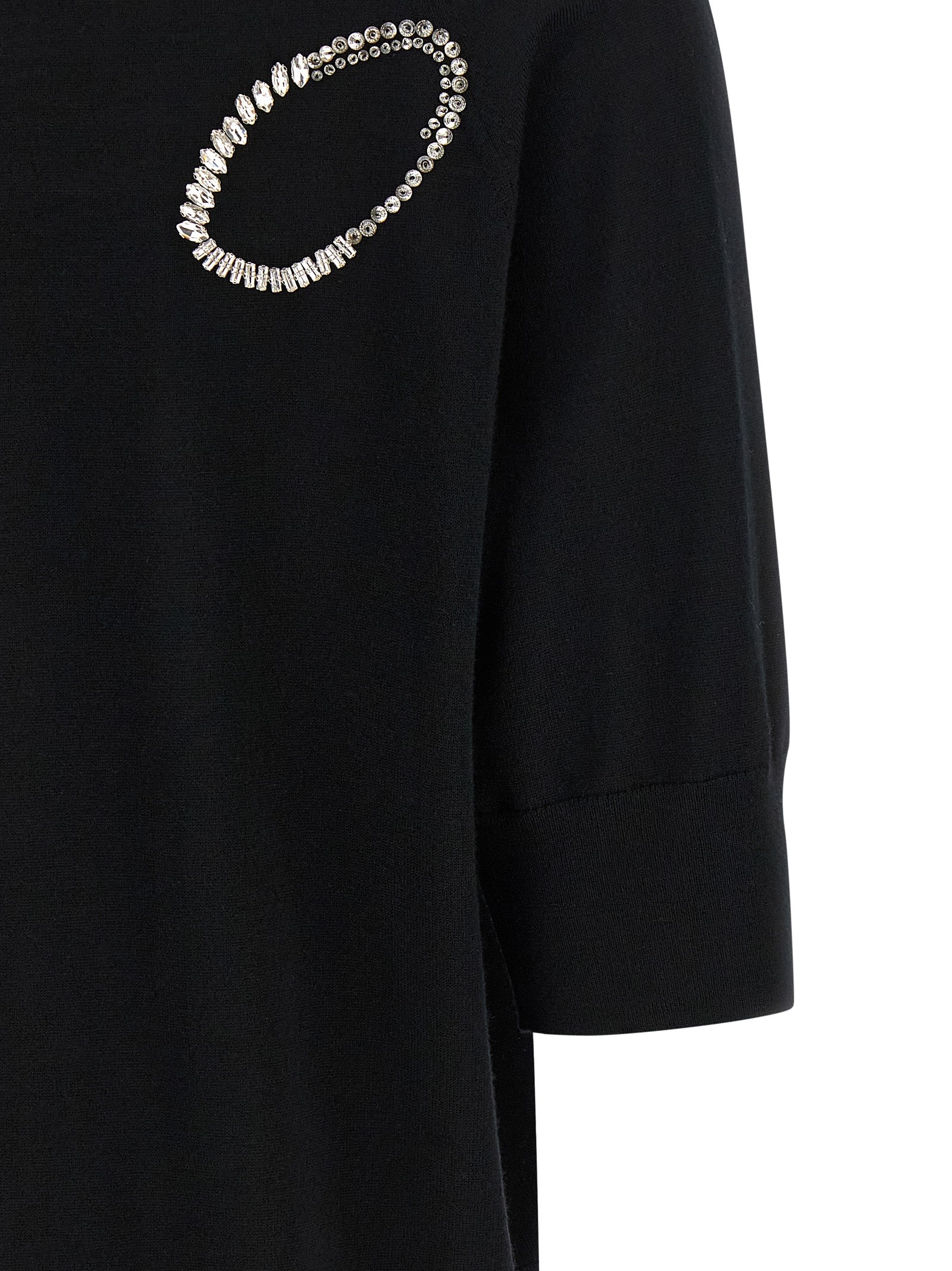 Dries Van Noten Black Merino Wool Women's Cardigan