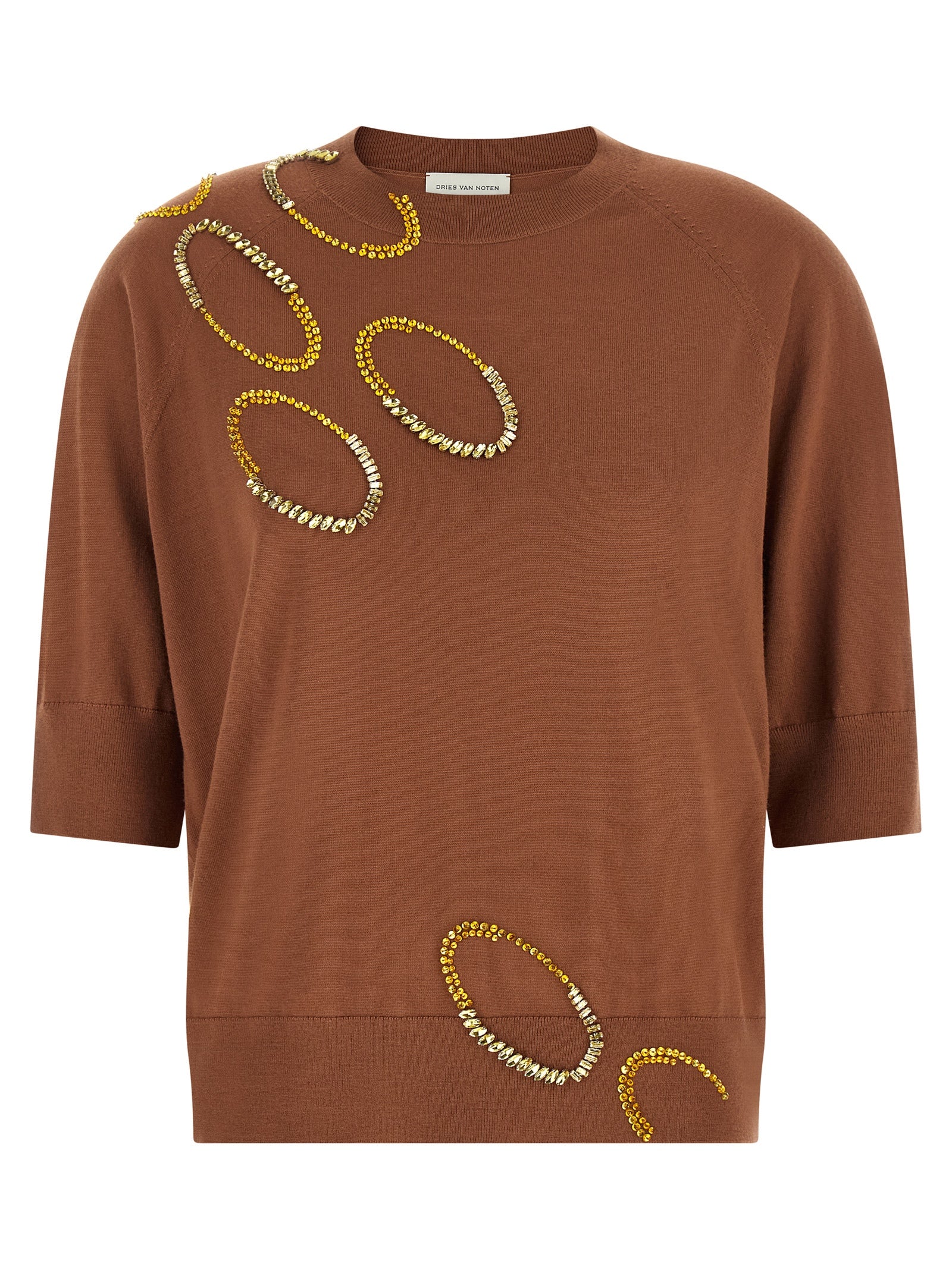 Dries Van Noten Brown Merino Wool Women's Cardigan