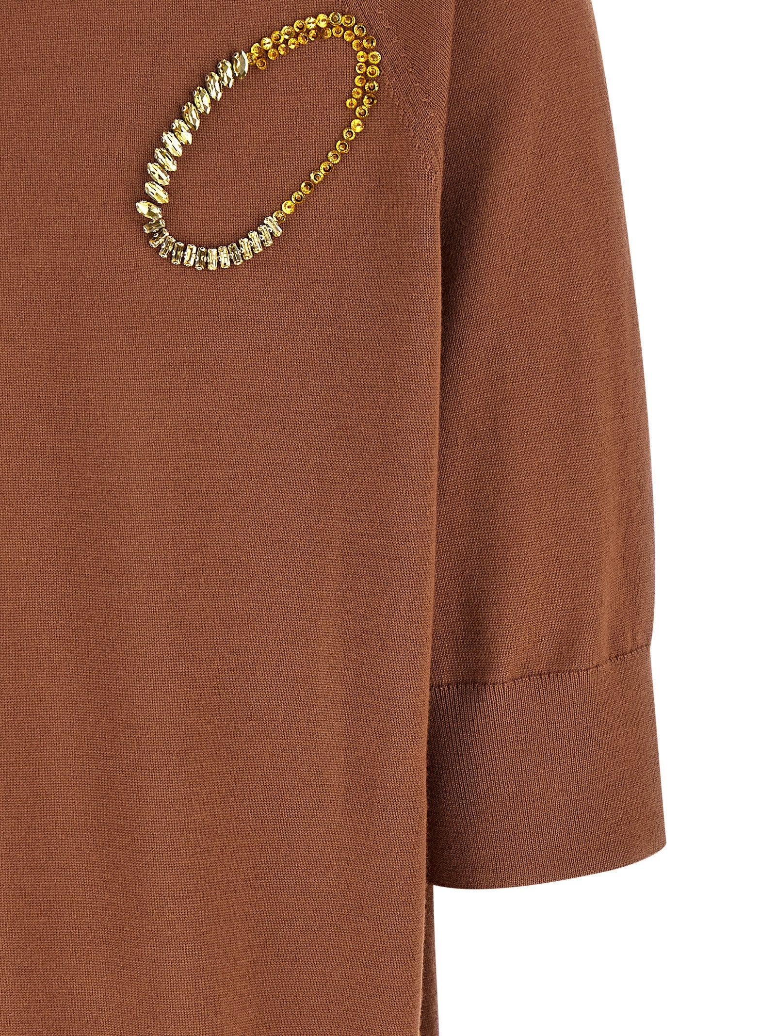 Dries Van Noten Brown Merino Wool Women's Cardigan