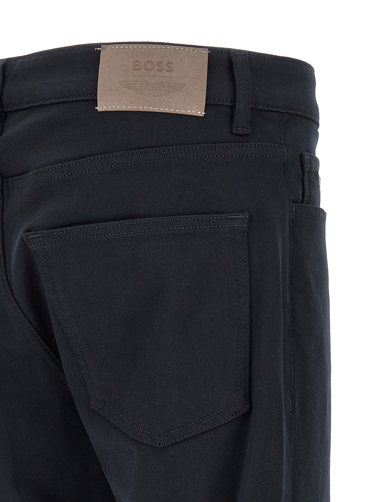 Hugo Boss Blue Polyester Straight-Leg Men's Jeans