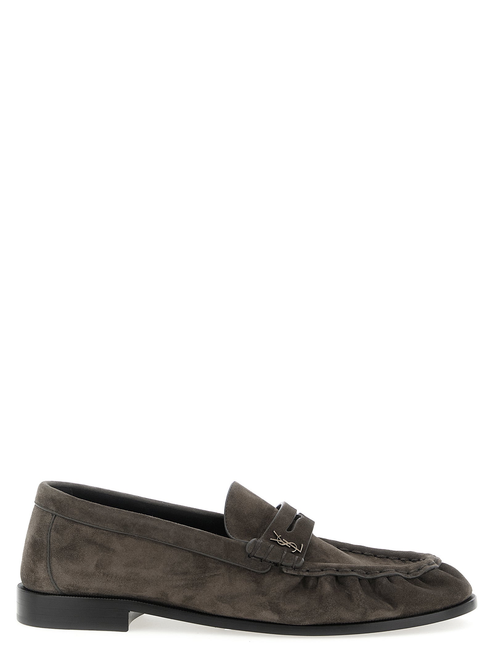 Saint Laurent Brown Calfskin Slip-On Men's Loafers
