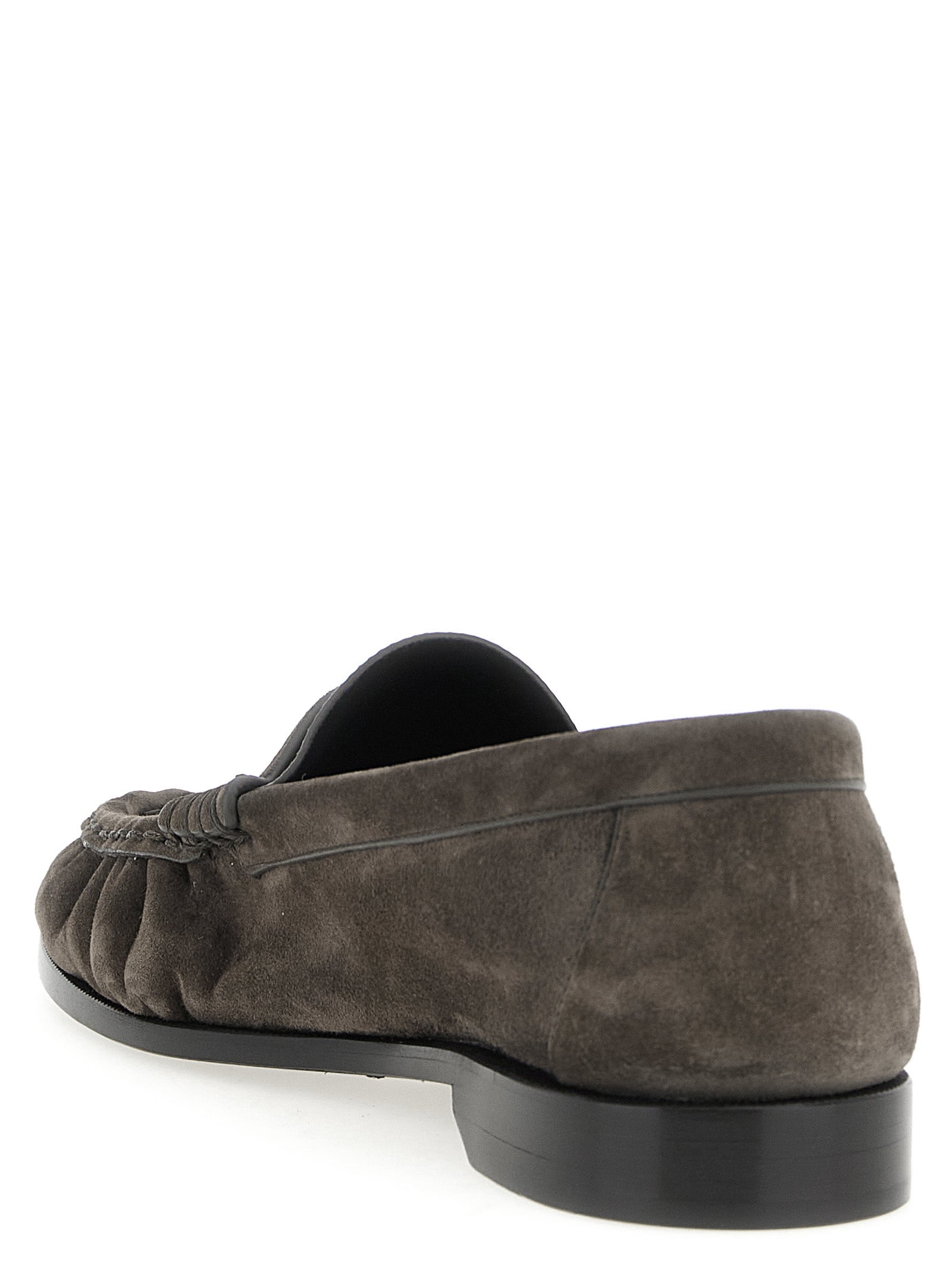 Saint Laurent Brown Calfskin Slip-On Men's Loafers