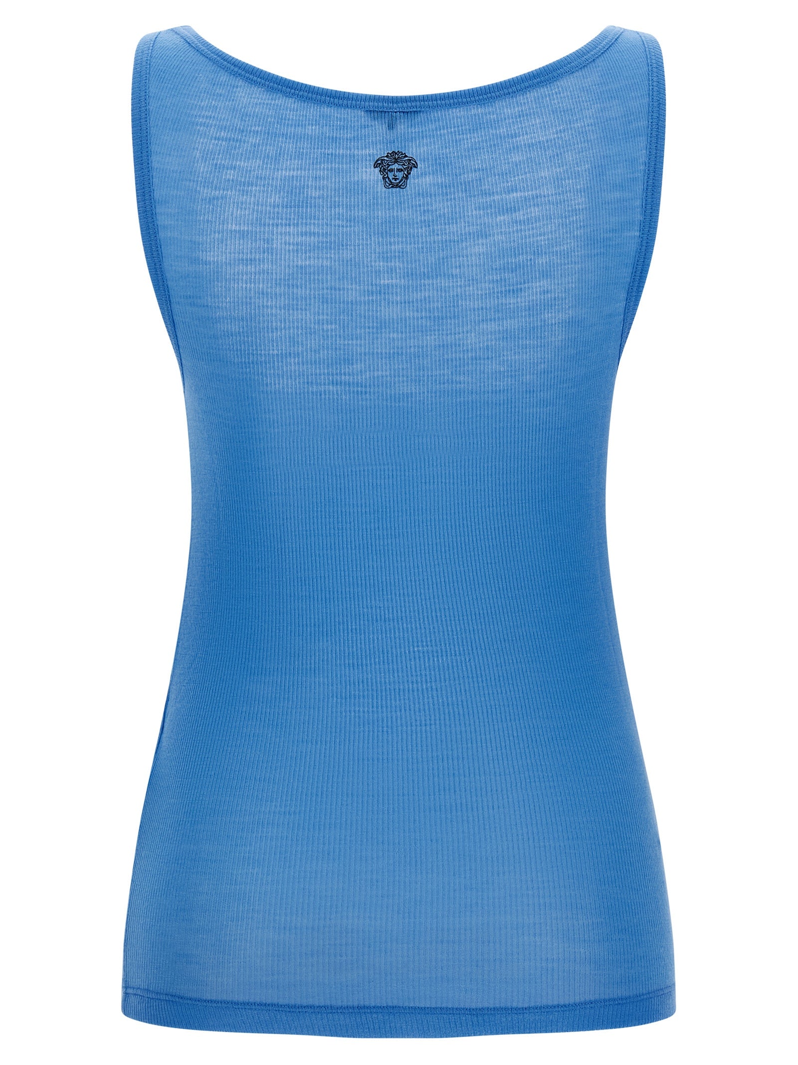Versace Blue Virgin Wool Tank Women's Tops