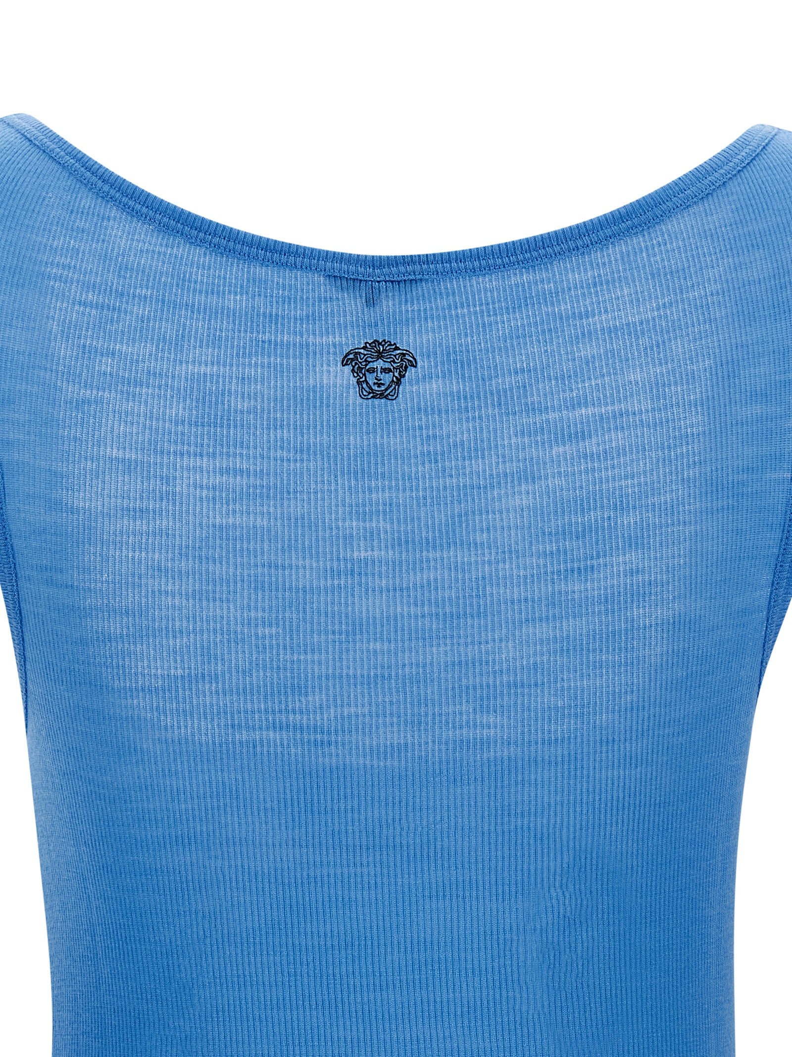 Versace Blue Virgin Wool Tank Women's Tops