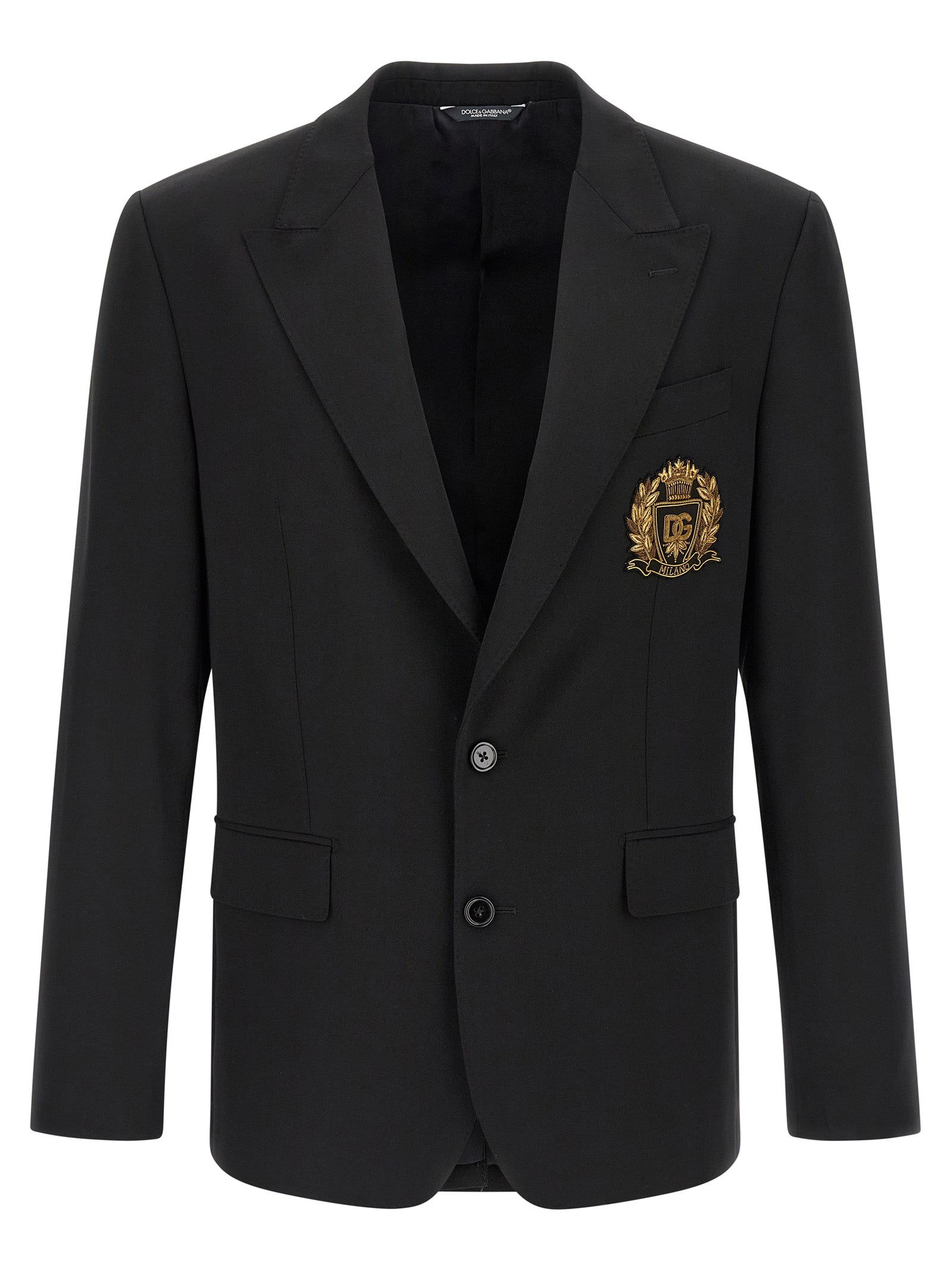 Dolce & Gabbana Black Virgin Wool Men's Blazer